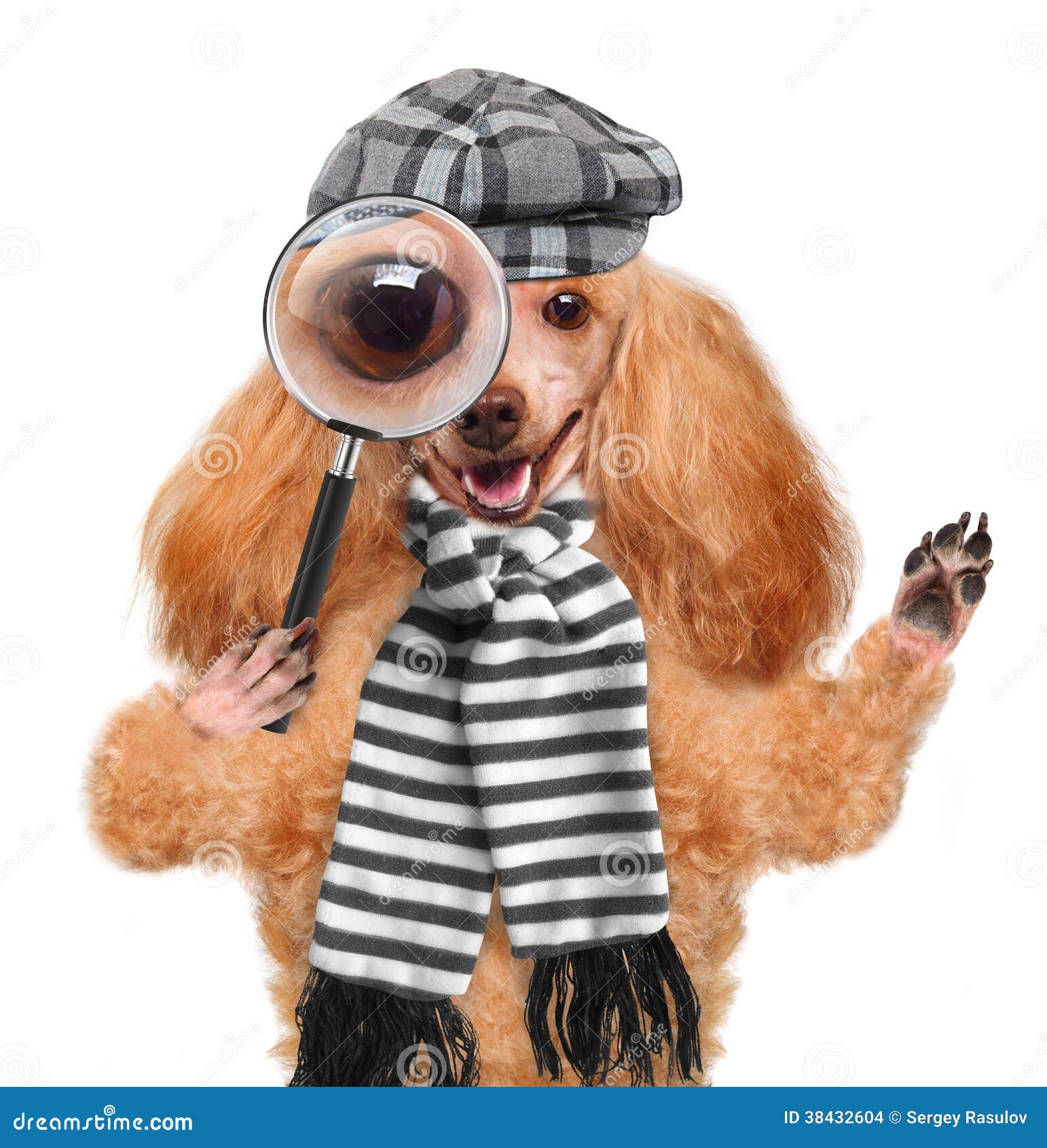 Hund Mit Lupe Und Dem Suchen Stockfoto Bild von doggy, komisch 38432604