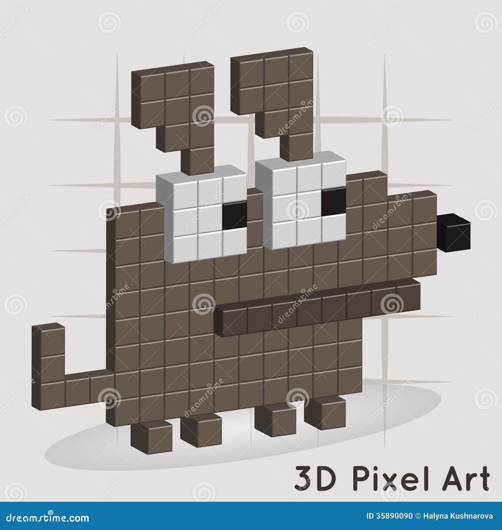 Hund. Pixel Art. Vector vektor abbildung. Illustration von würfel