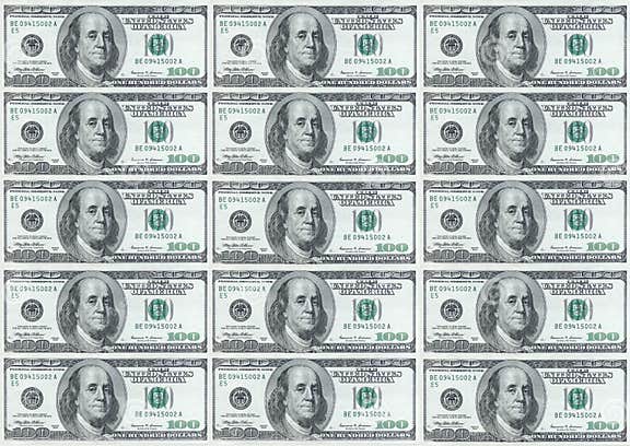 Hundred dollar notes stock image. Image of banking, buck - 1046545