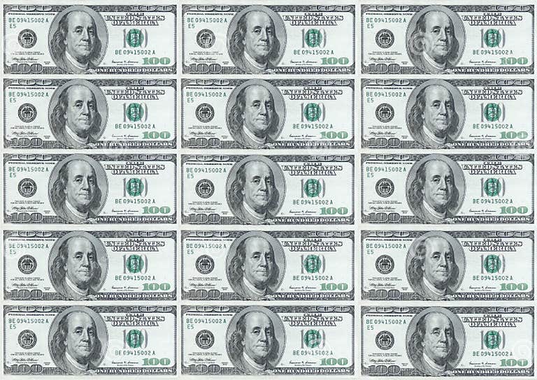 Hundred dollar notes stock image. Image of banking, buck - 1046545