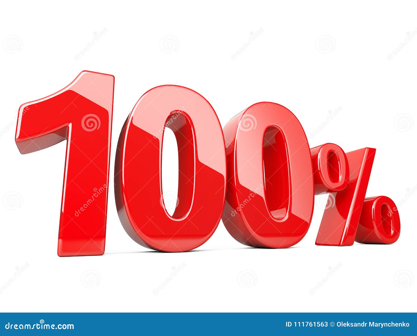 Hundred Red Percent Symbol 100 Percentage Rate Special Offer Stock
