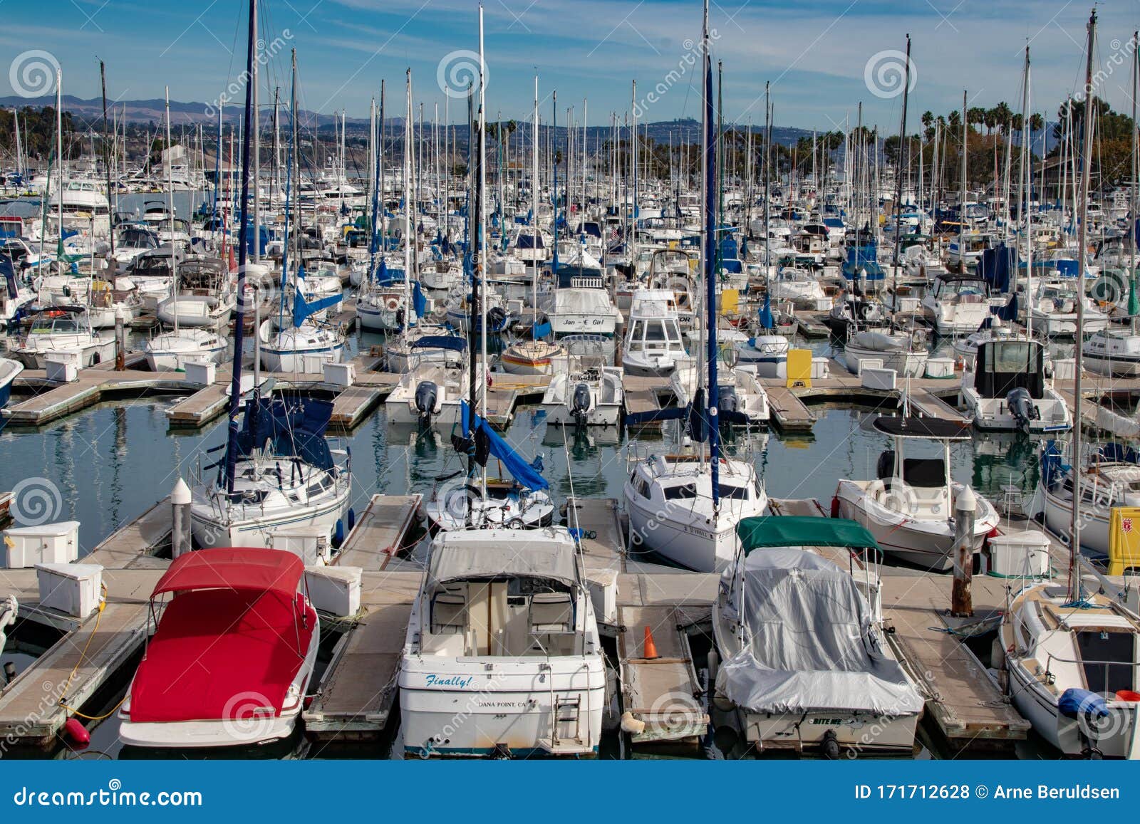 View of Dana Point Marina editorial stock photo. Image of boats - 171712628
