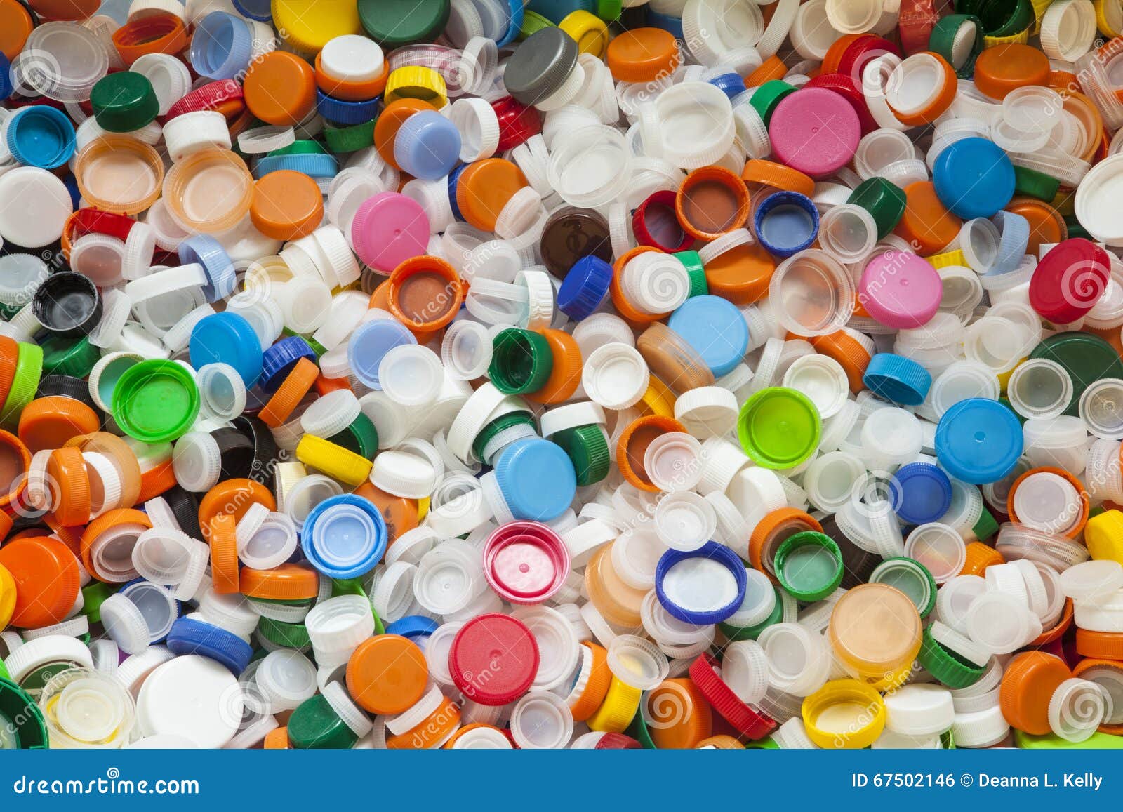hundreds of brightly colored plastic bottle caps