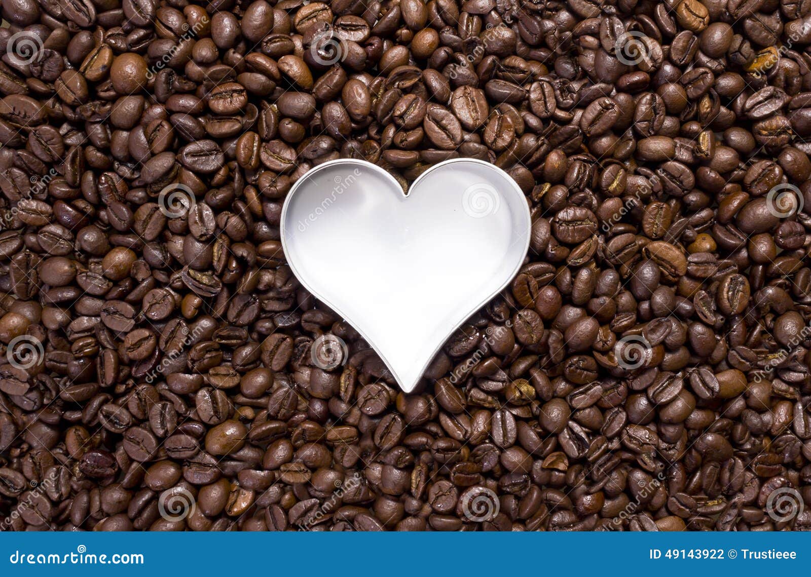 Hundreds of Coffee Beans with a Heart Cutter Stock Photo Image of
