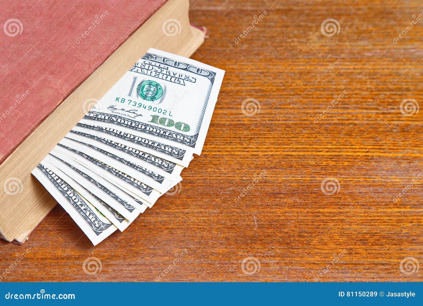 Ten Hundreds Dollar Bank Notes Clipping Patch Stock Photo