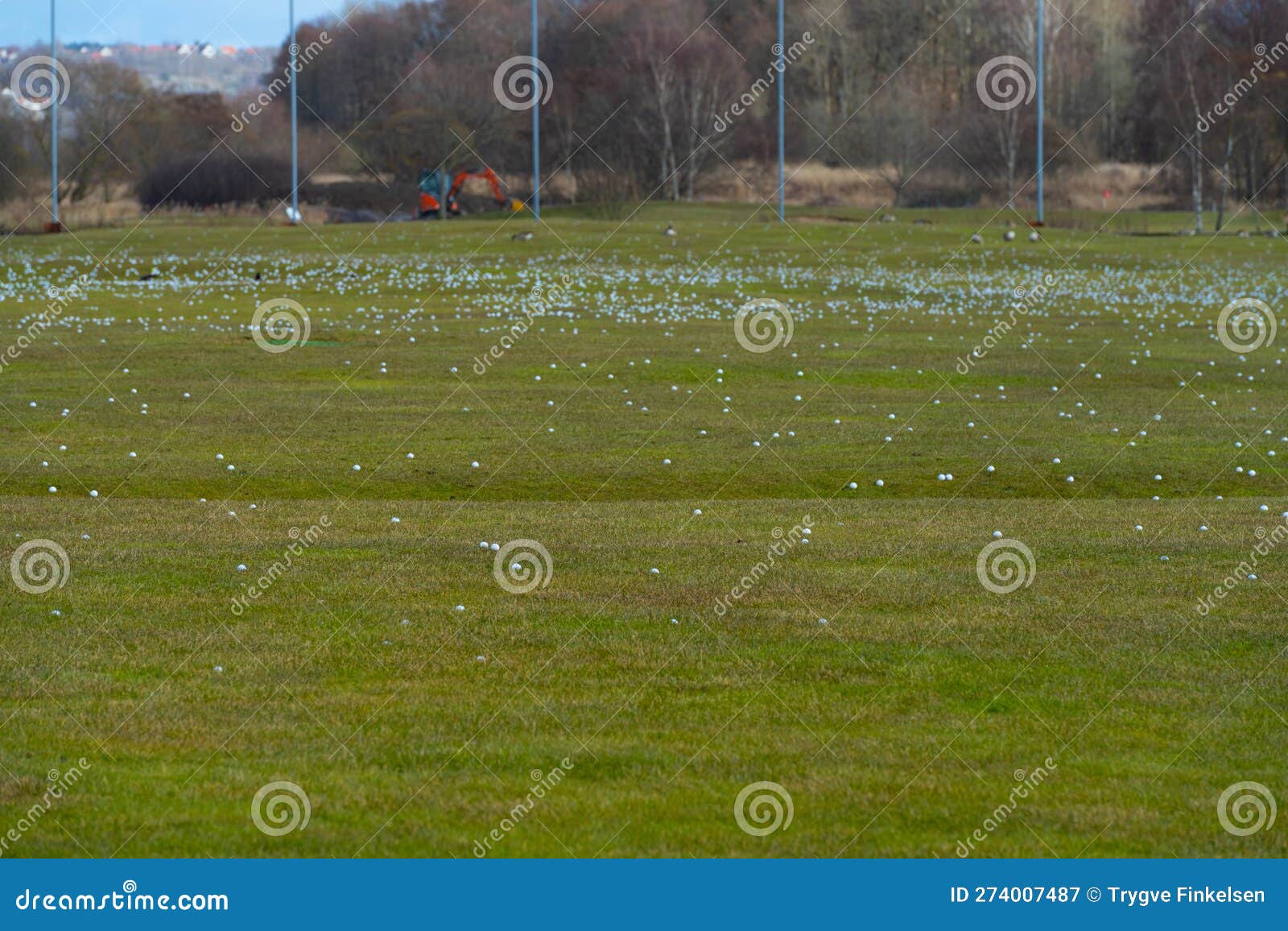 Hundreds of Golf Balls at a Golf Driving Range.. Stock Image Image of