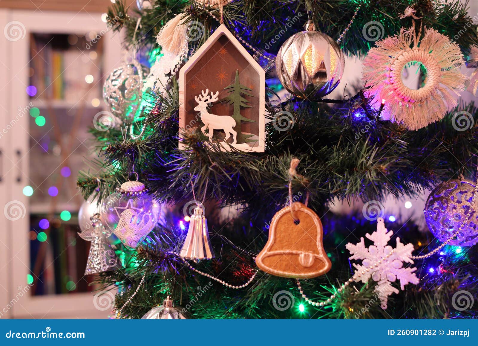 Christmas Decorations Hung on the Christmas Tree. Stock Photo Image
