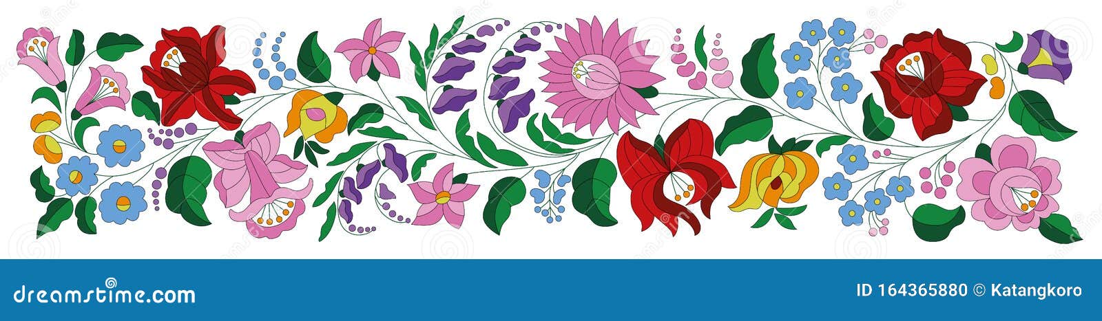 hungarian embroidery folk pattern border