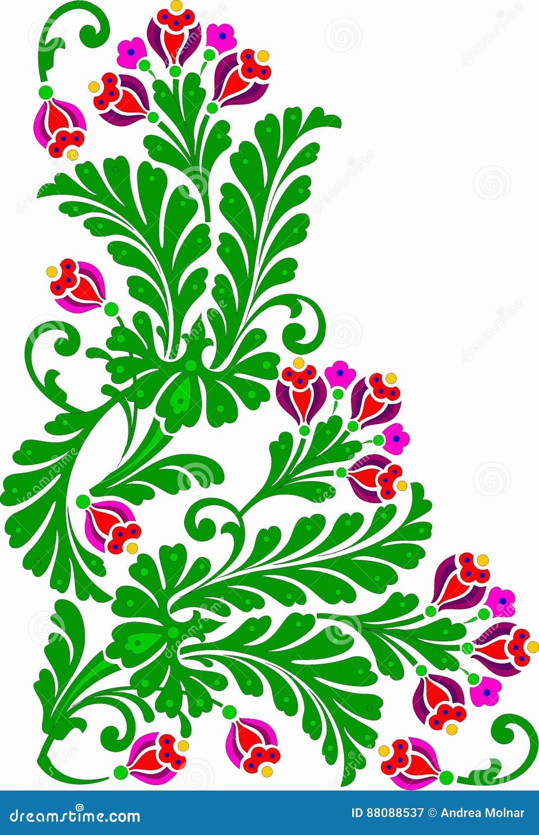 Hungarian folk art stock vector. Illustration of ornament - 88088537