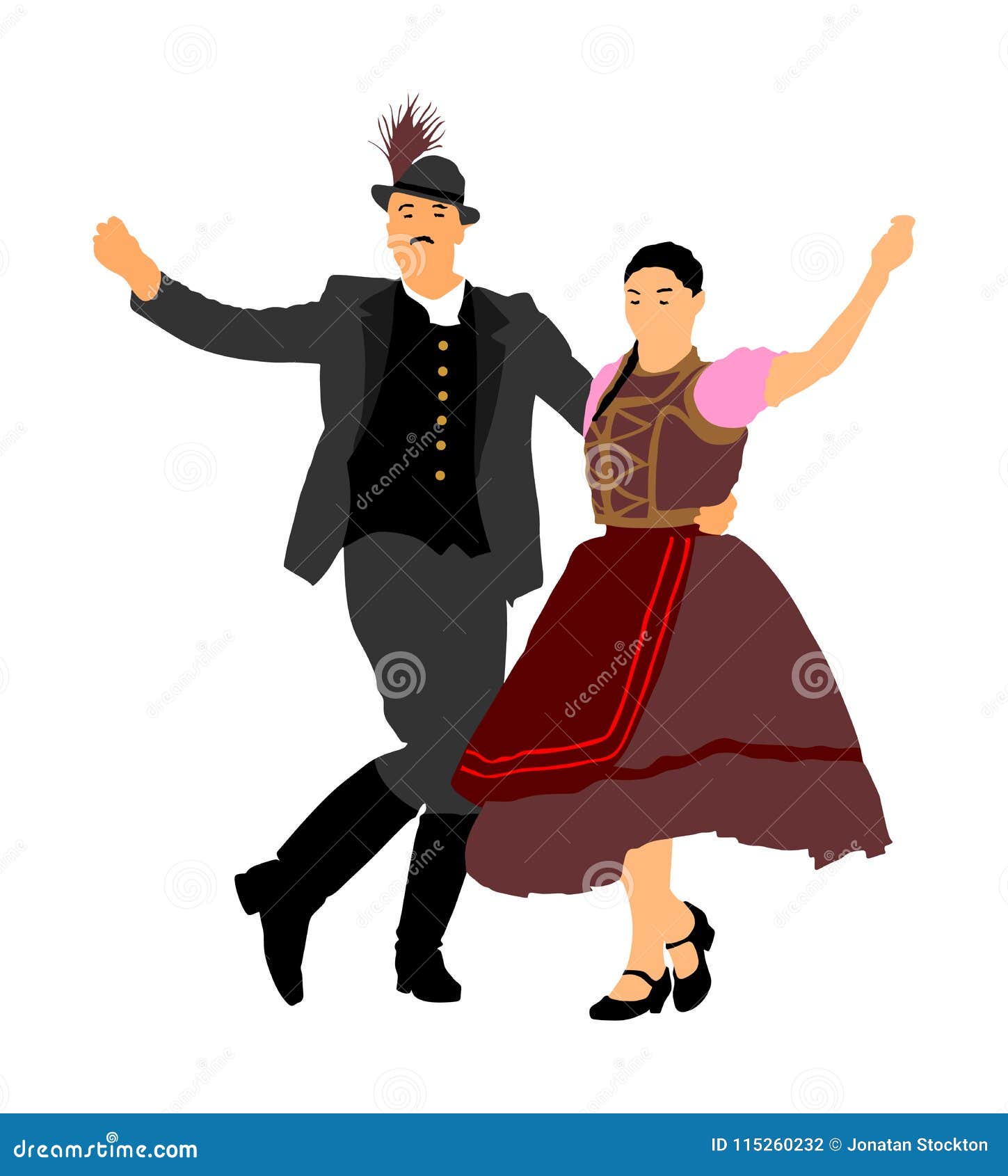 Folklore Event on Wedding Ceremony. Balkan Folk. Stock Illustration