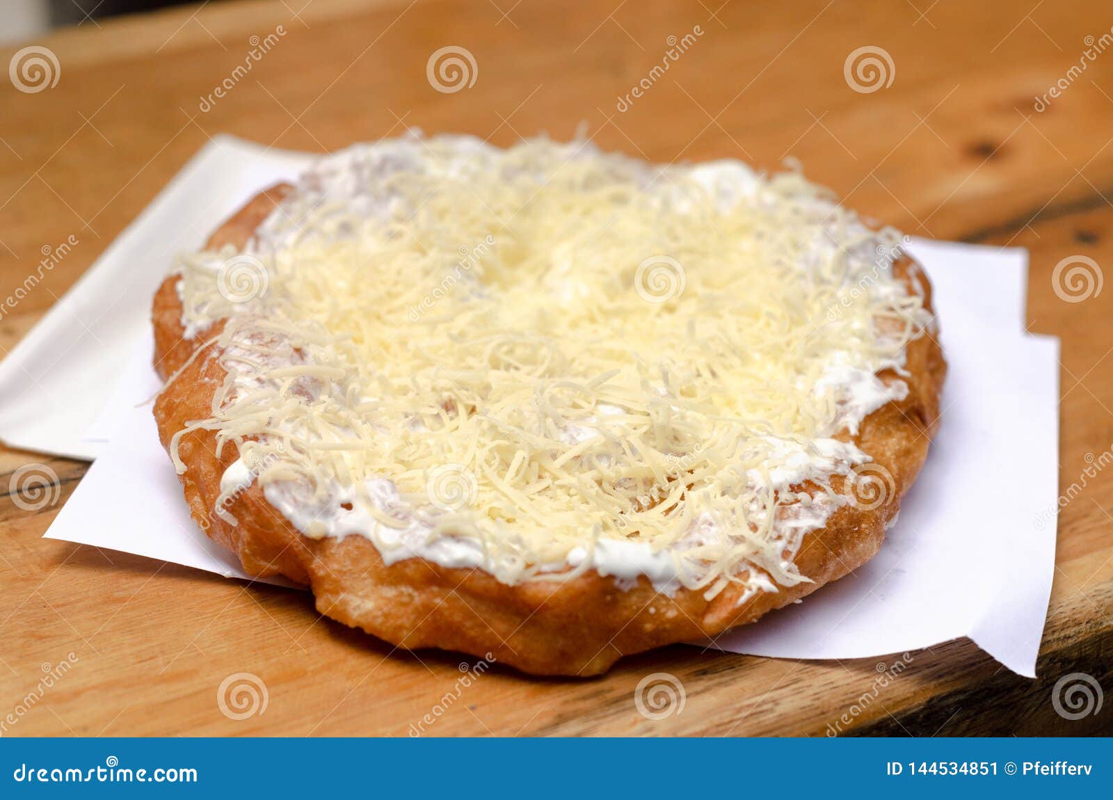 Fried Bread With Cheese And Mayonnaise On The Black Tray RoyaltyFree