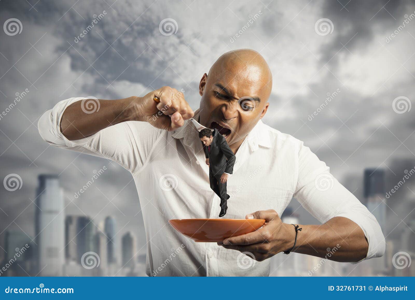 Hungry businessman stock image. Image of businesspeople 32761731