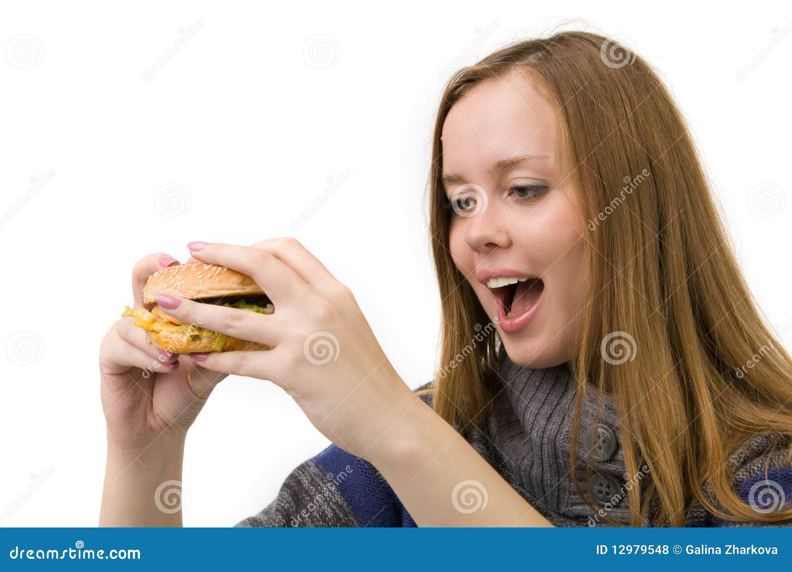 Hungry girl stock photo. Image of nutrition, cute, beauty 12979548