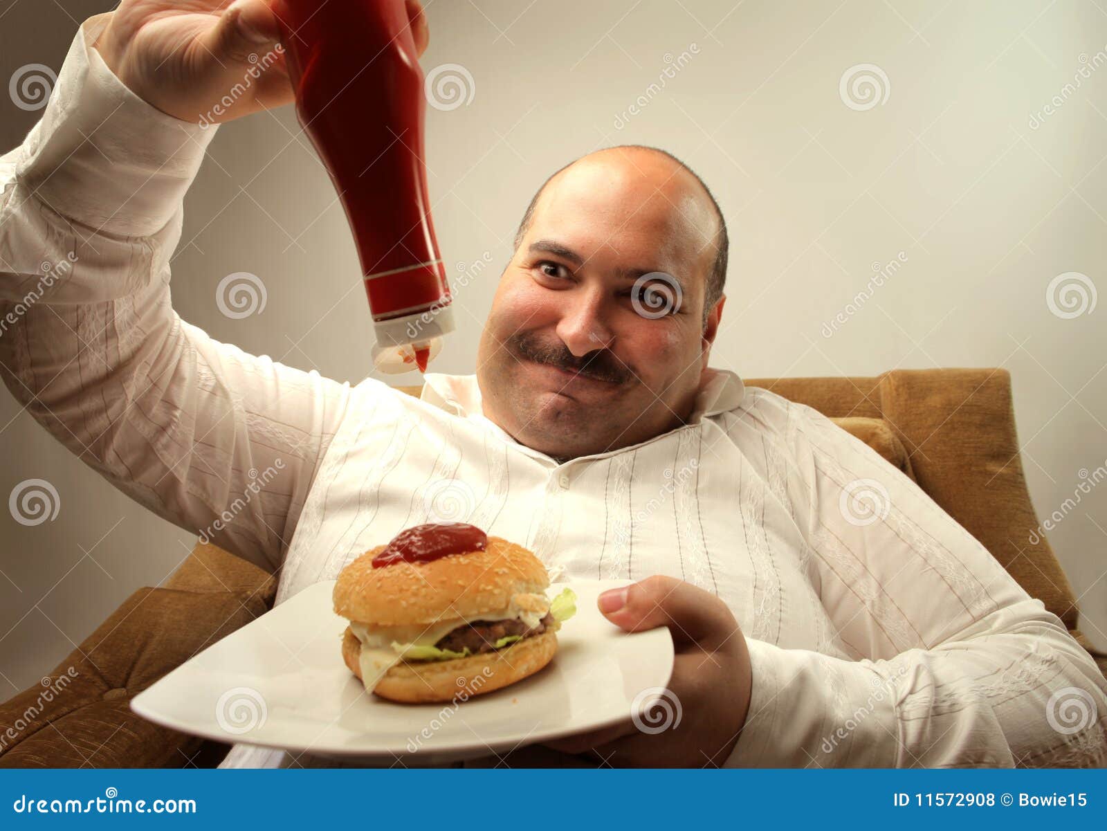 Hungry man stock photo. Image of happy, hamburger, chees - 11572908