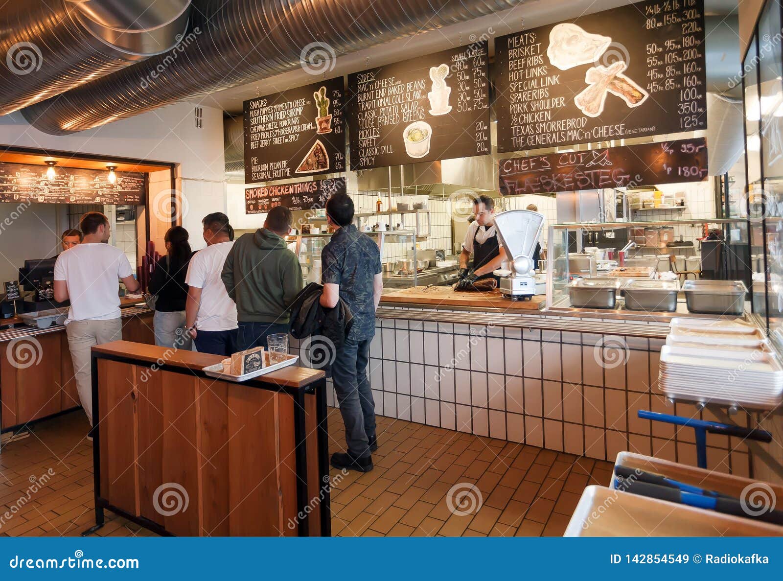 Hungry People Making Order at Buffet with Meat Inside Fast Food Restaurant Editorial Stock Image - Image of delicious, club: 142854549