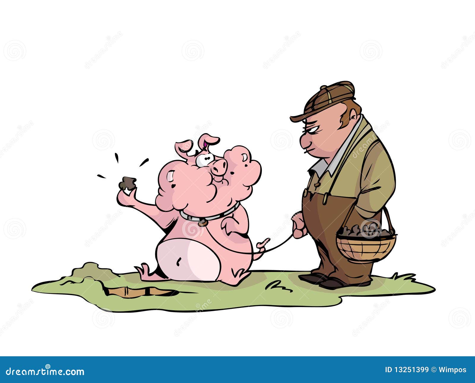 Hungry truffle pig stock illustration. Illustration of food 13251399