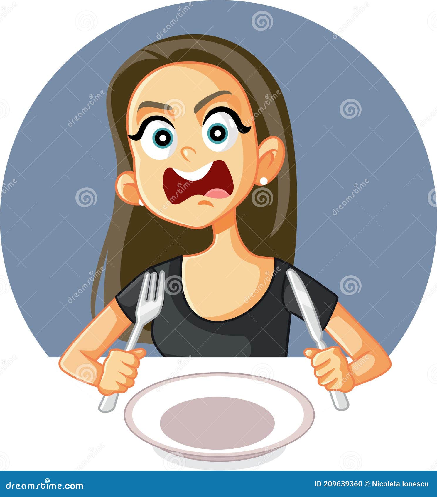 Hungry Woman Feeling Angry and Impatient Stock Vector - Illustration of cartoon, annoyed: 209639360 Hungry Woman Feeling Angry and Impatient Stock Vector - Illustration of cartoon, annoyed: 209639360