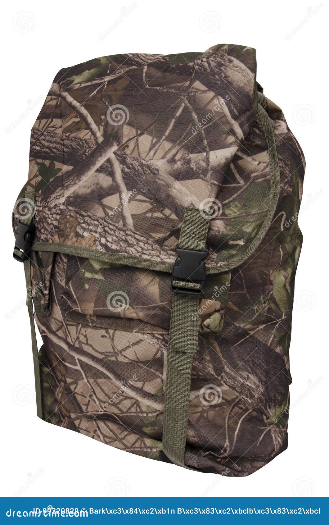 Camouflaged Hunter Bag on White Ground Stock Image Image of white