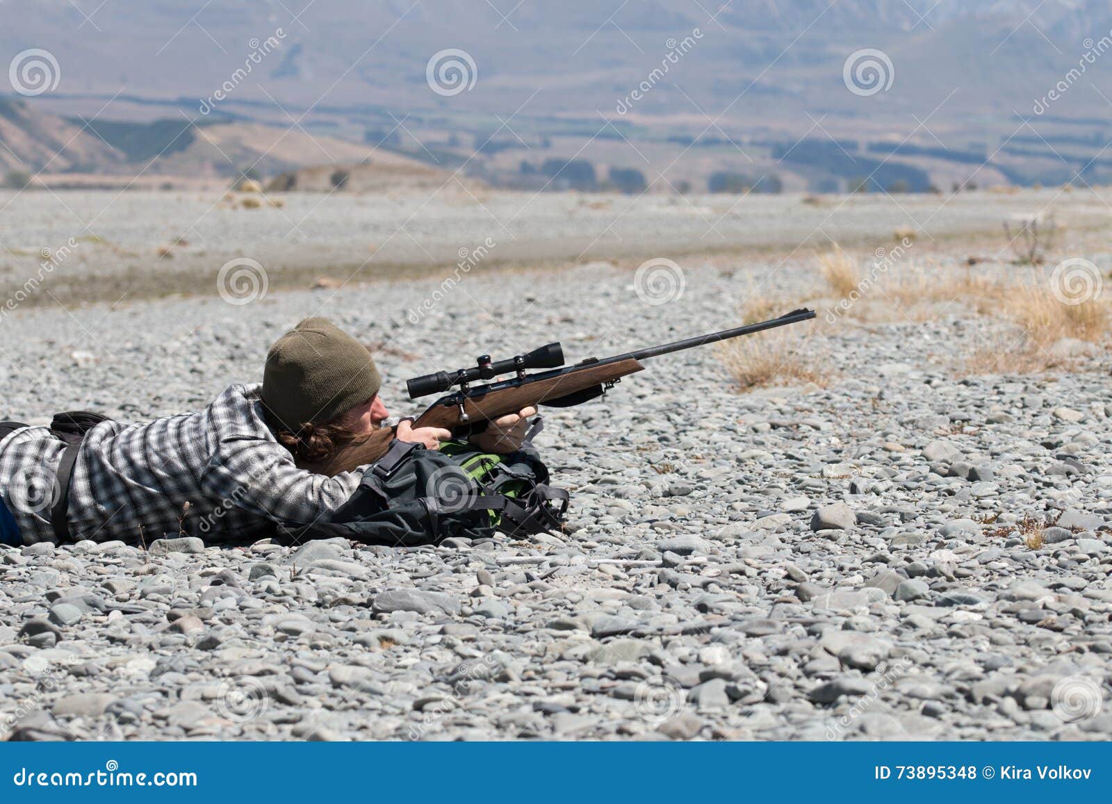 Hunter Looking through Rifle Sight Stock Photo Image of aiming