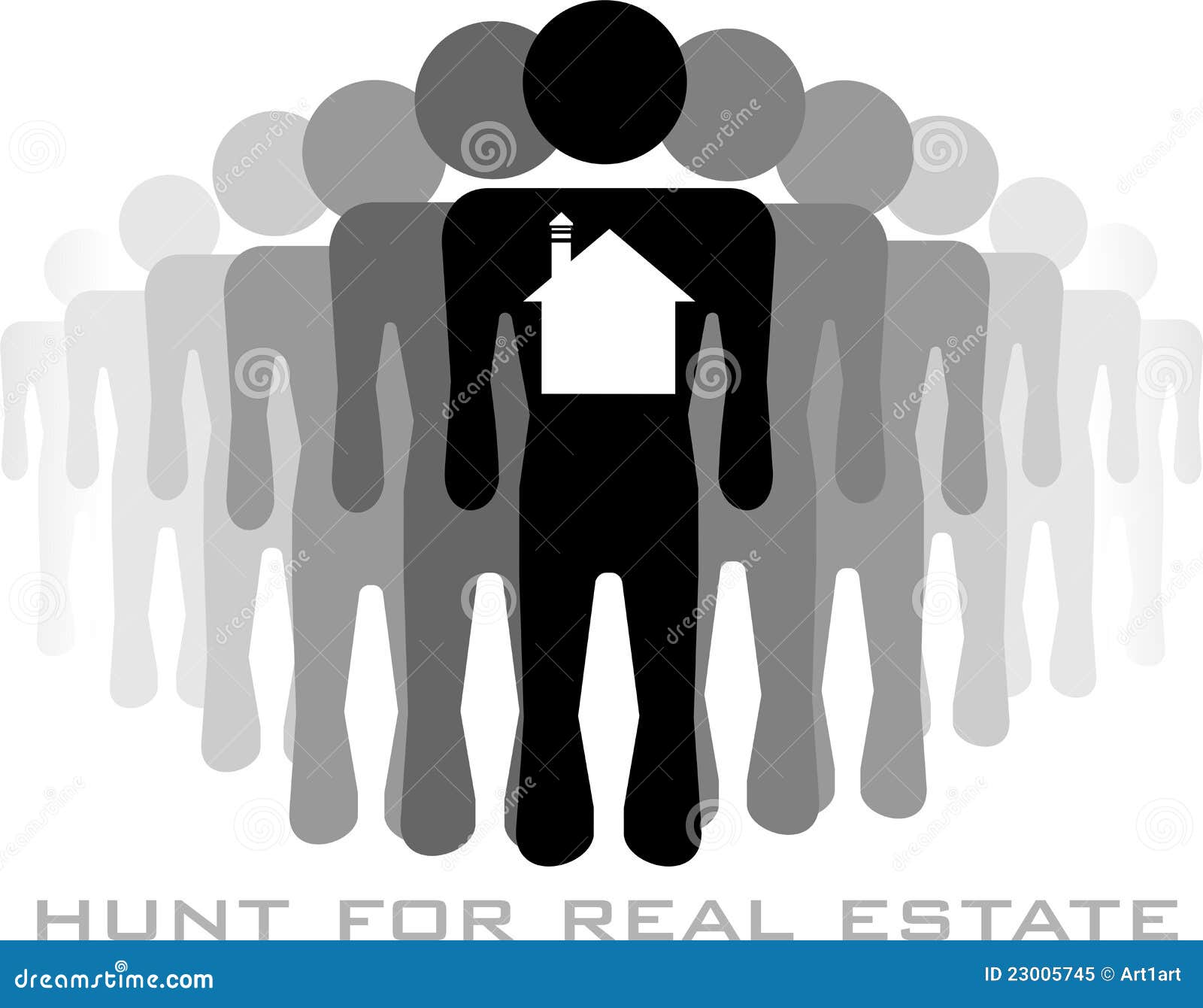 Hunters for real estate stock illustration. Illustration of home 23005745