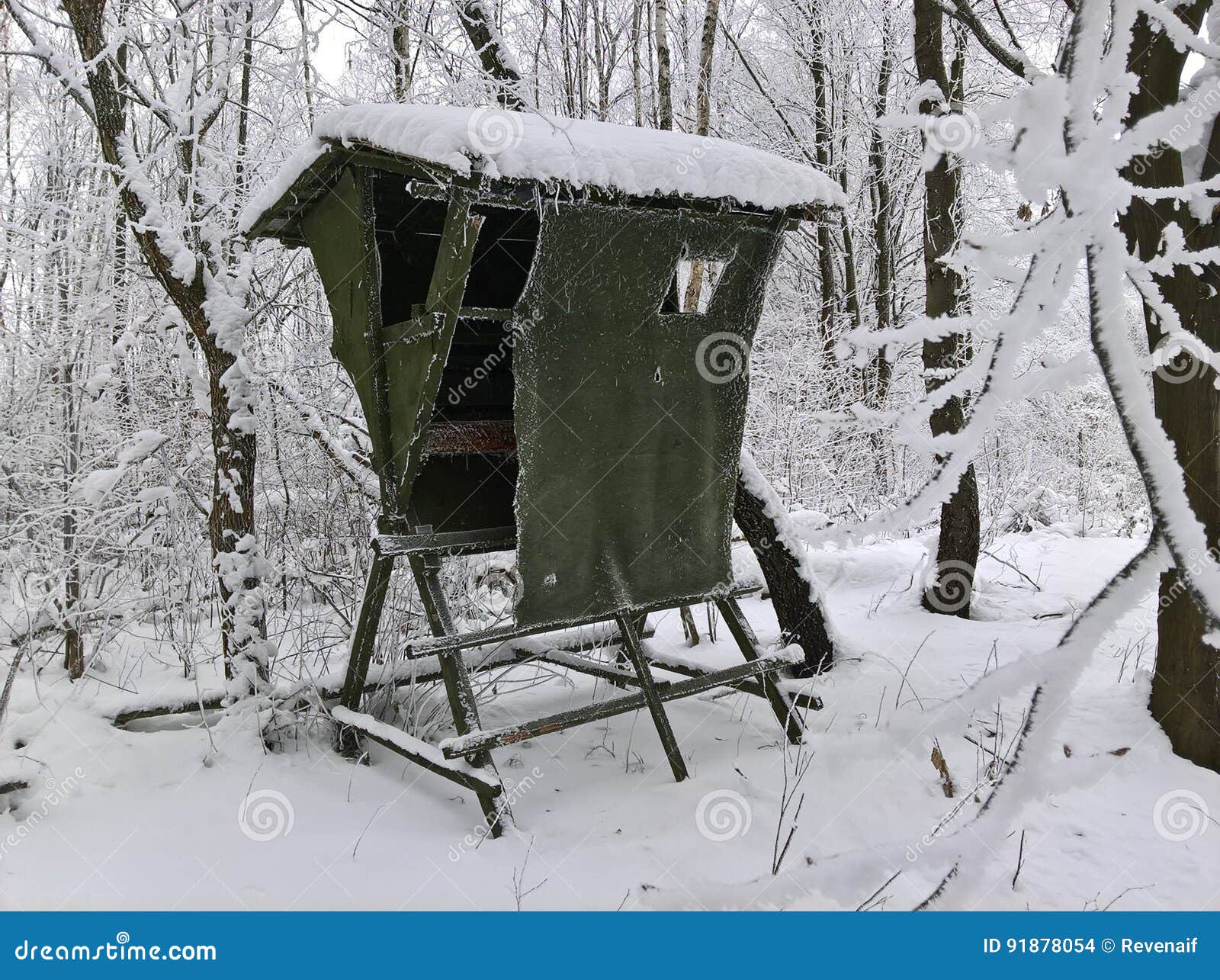 Hunting Blind Snowy Winter stock photo. Image of hidden 91878054