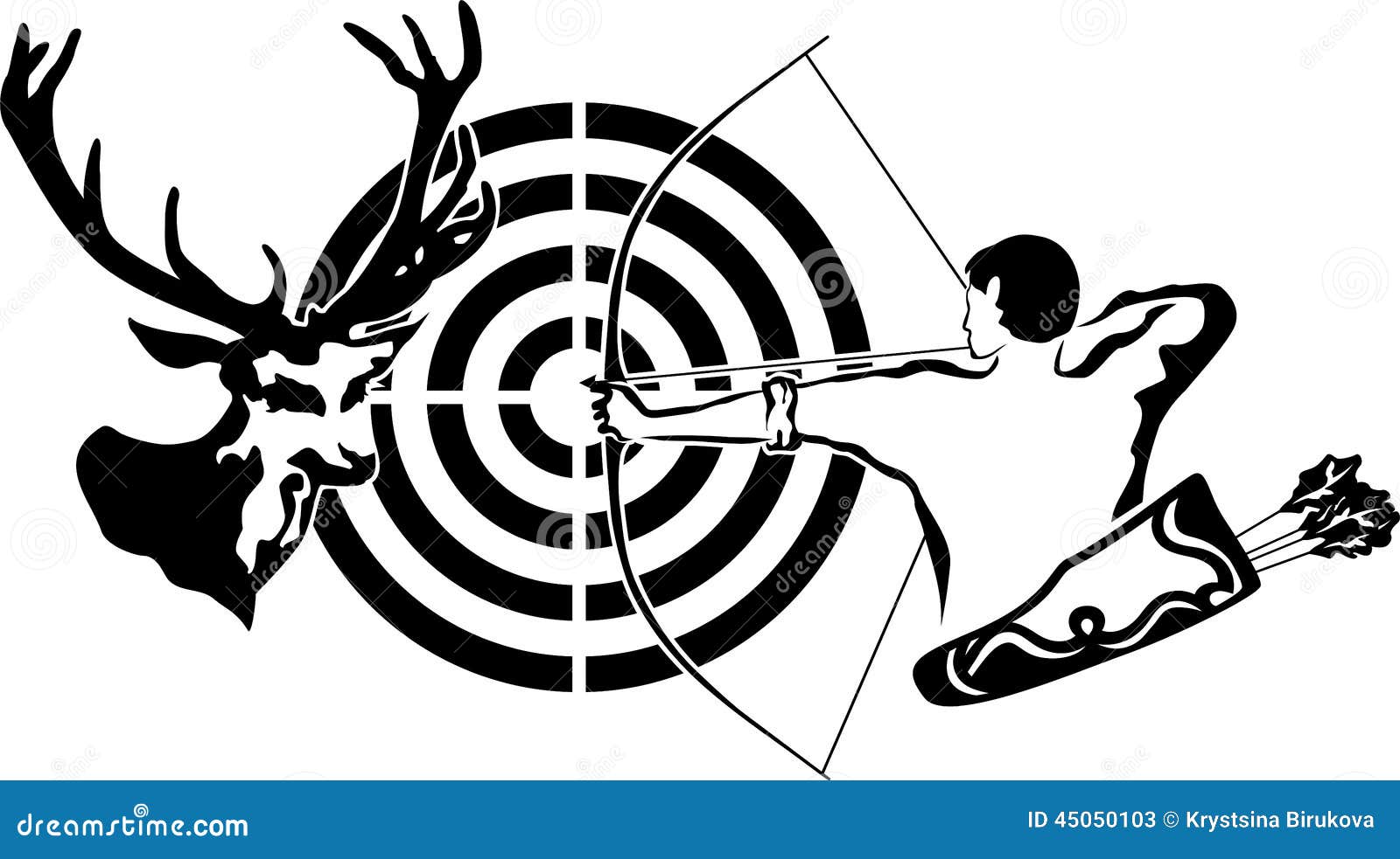Hunting For Deer, Archer And Target Stock Vector Image 45050103