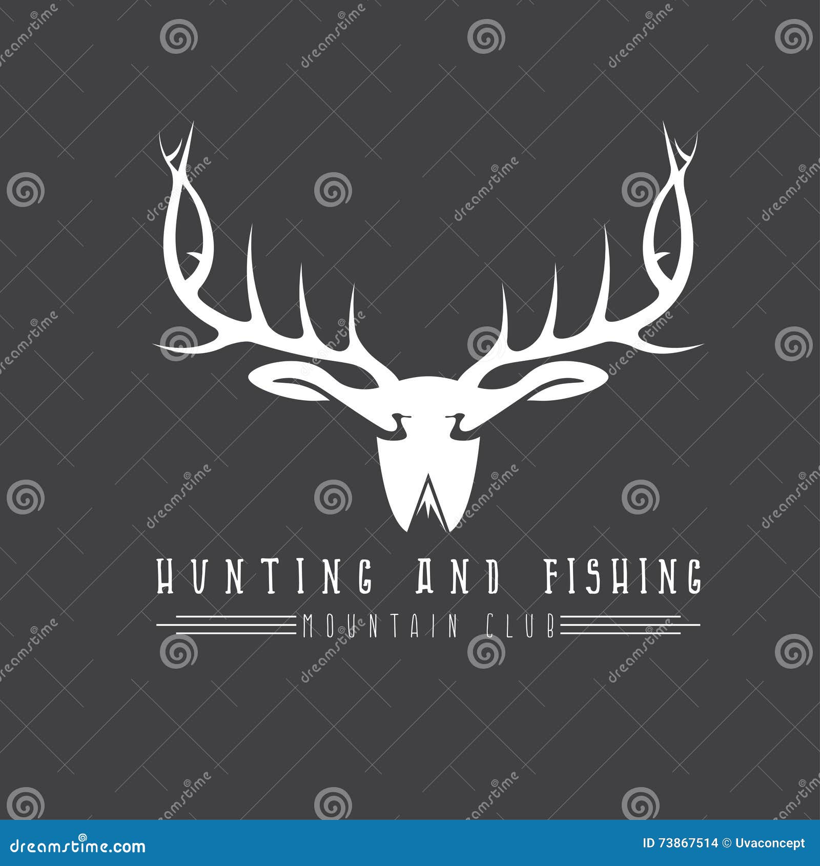 Hunting and Fishing Mountain Emblem with Duck Deer and Fish Stock Vector -  Illustration of duck, hunt: 73867514