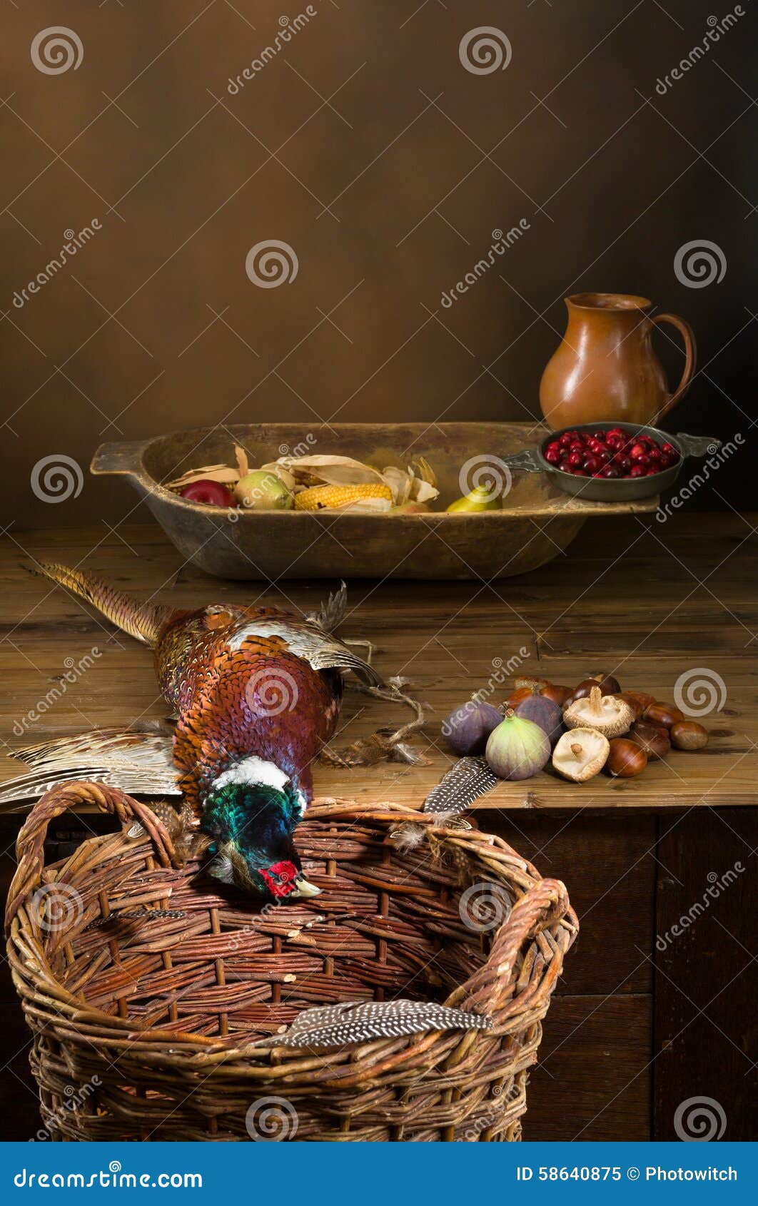 Hunting food stock image. Image of antique, painting 58640875