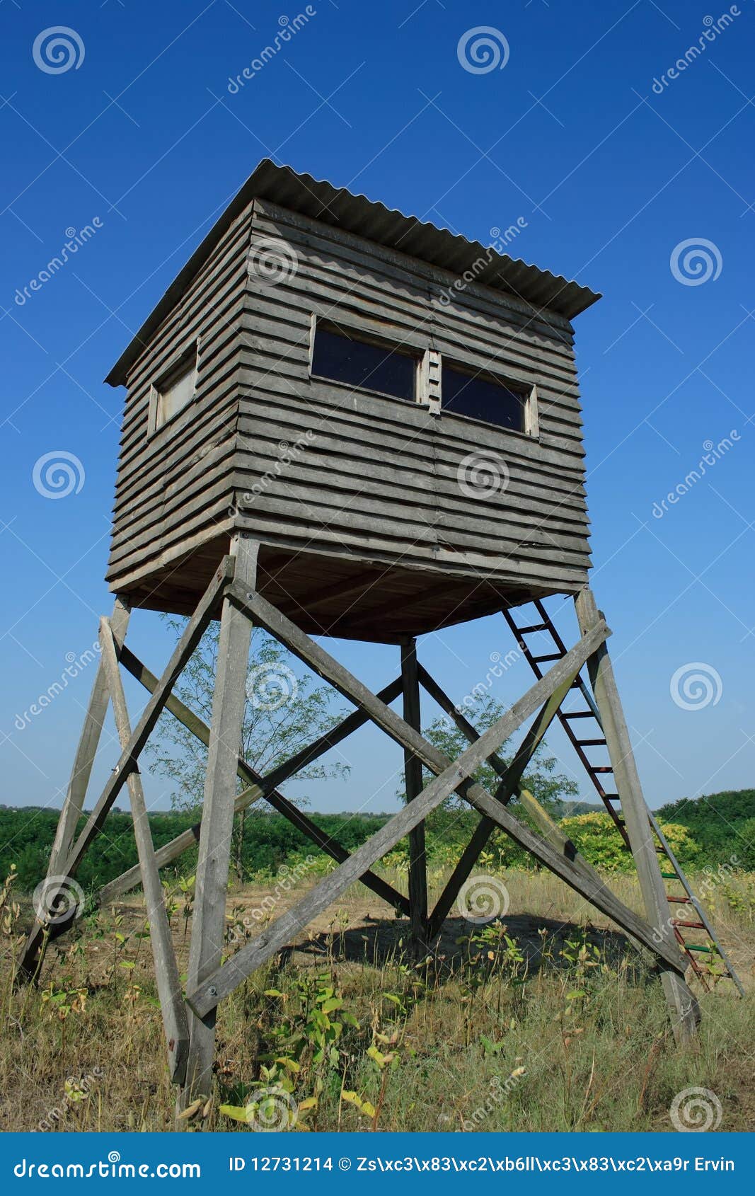 Hunting hut stock photo. Image of lookout, staircase 12731214