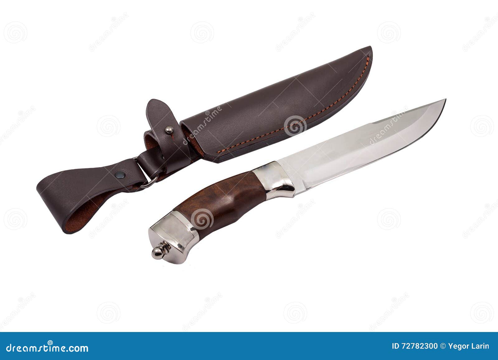 Hunting Knife and Sheath Isolated Stock Photo Image of single, brown