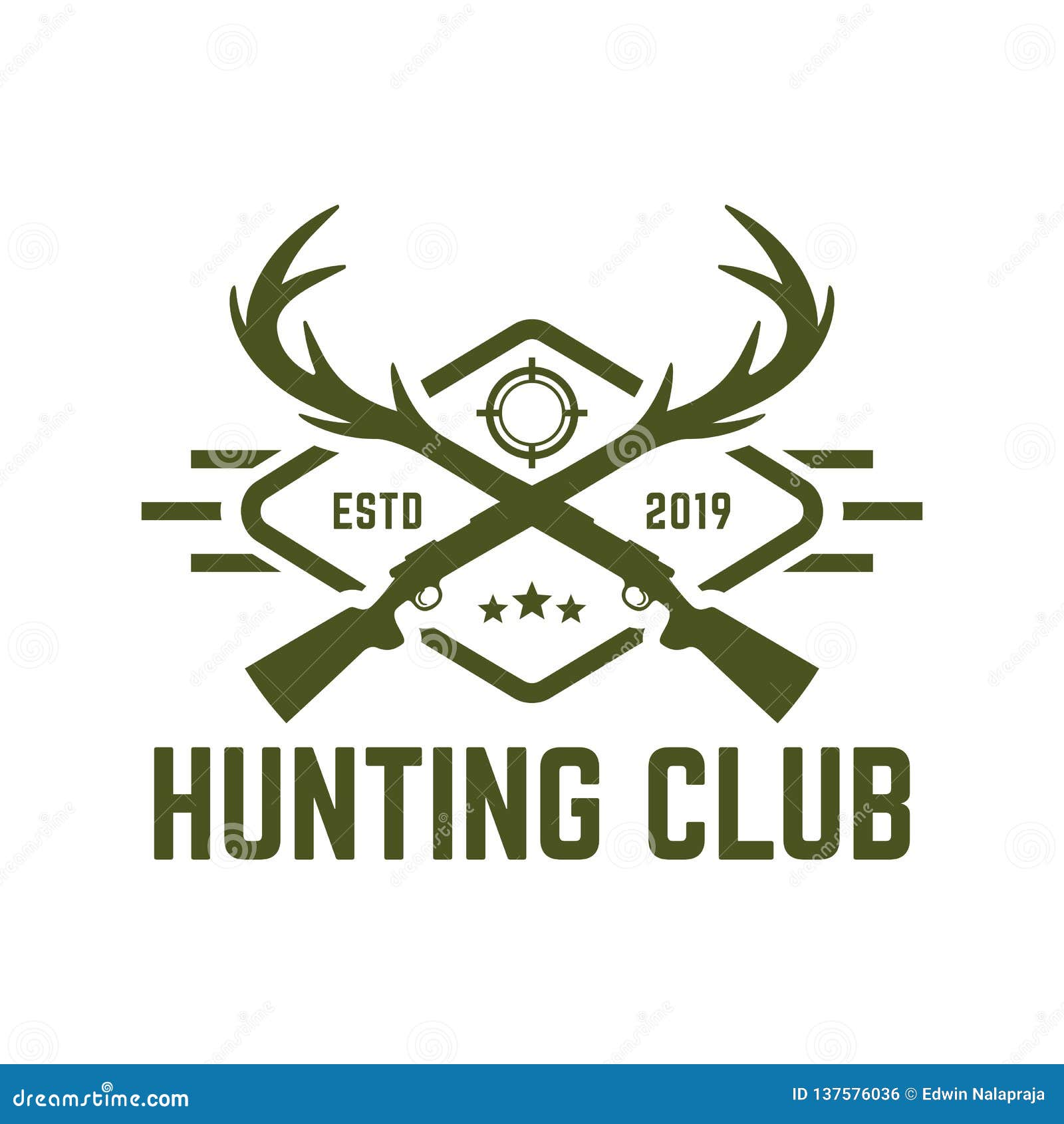 Hunting Logo, Hunt Badge or Emblem for Hunting Club or Sport, Deer Hunting  Stamp Stock Vector - Illustration of hunter, isolated: 137576036