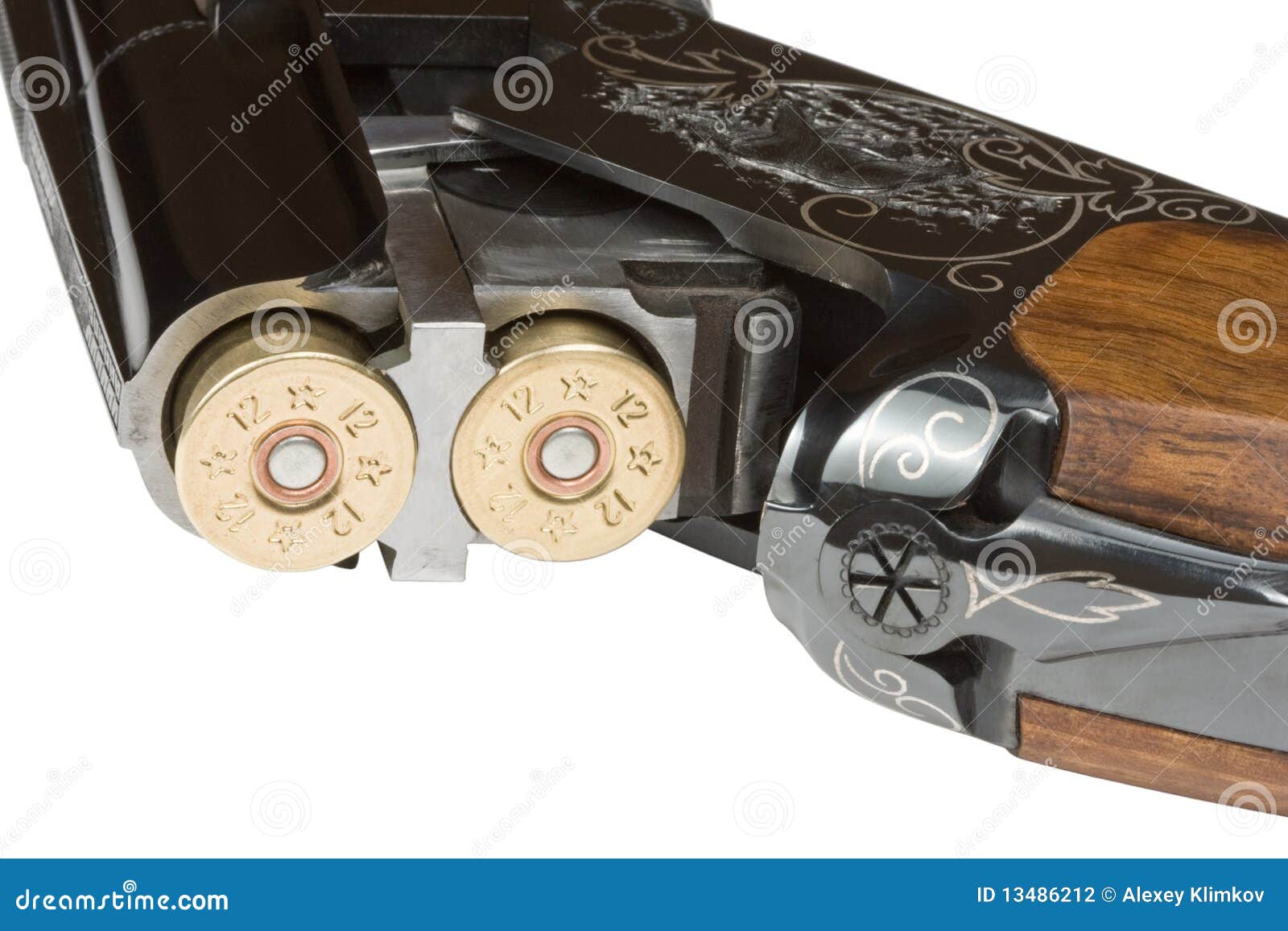 Hunting Rifle with Ammunition Twelvegauge. Stock Photo Image of