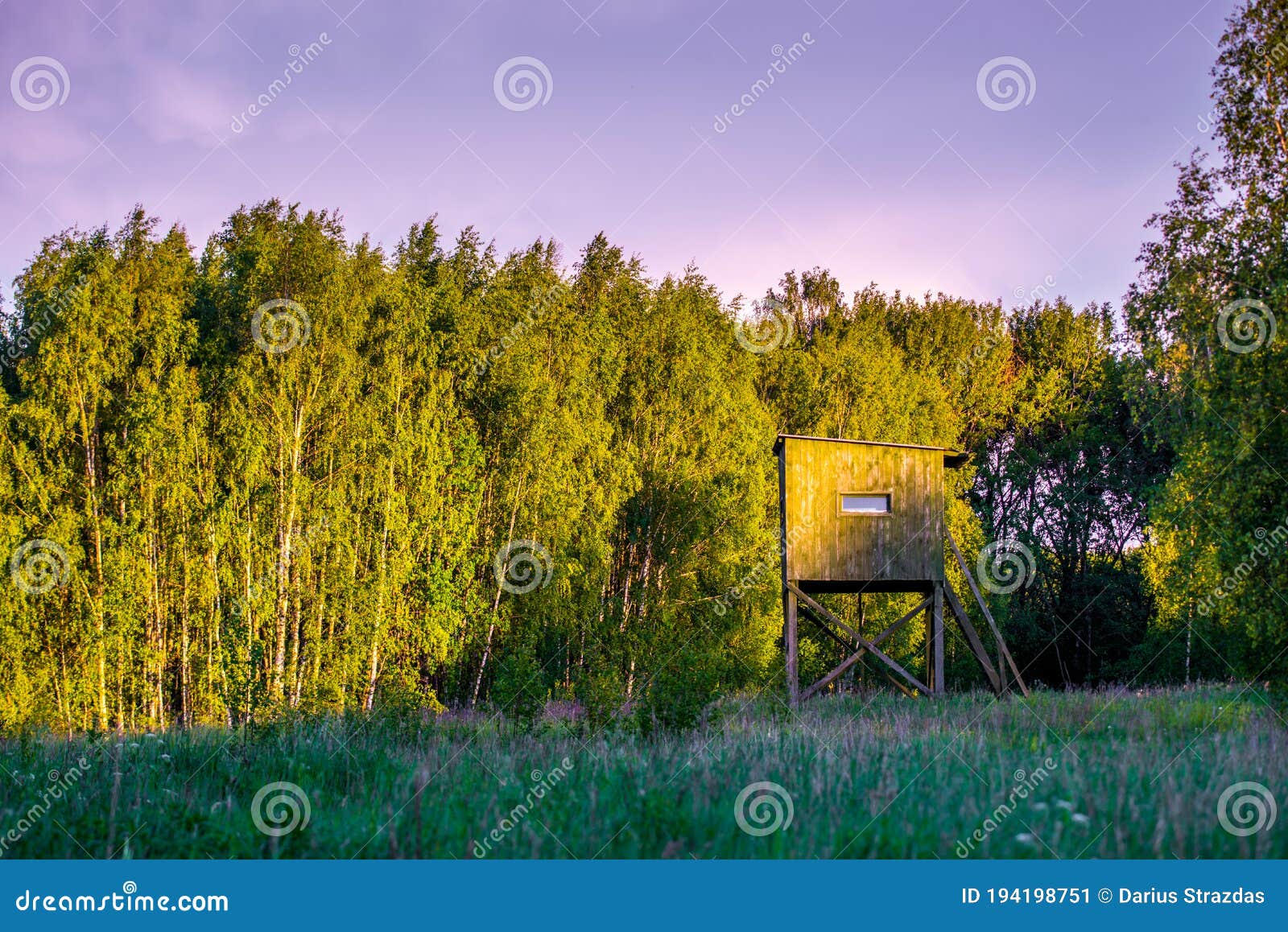 Hunting Stand Box Near Forest and Field Stock Image Image of deer