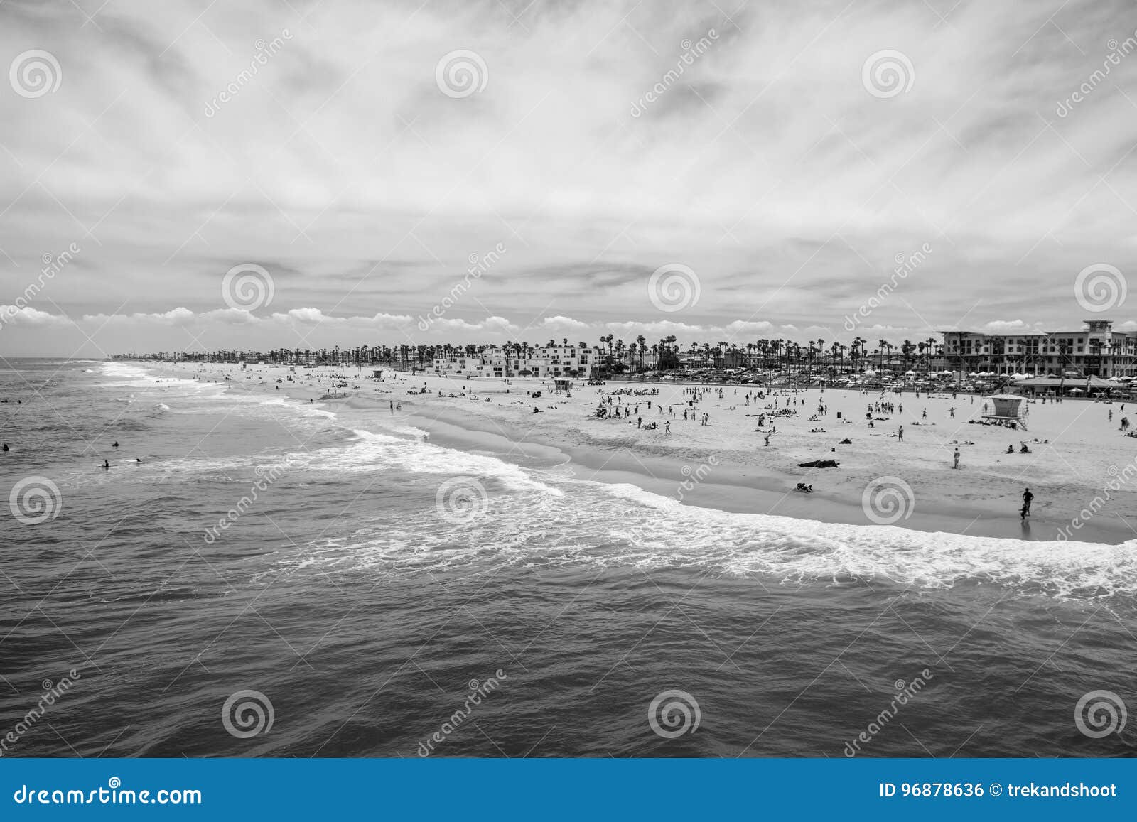 B&W Huntington Beach by TravLin Photography Multiple Sizes Black & White Beach Photo Set 5x7 to 16x20 