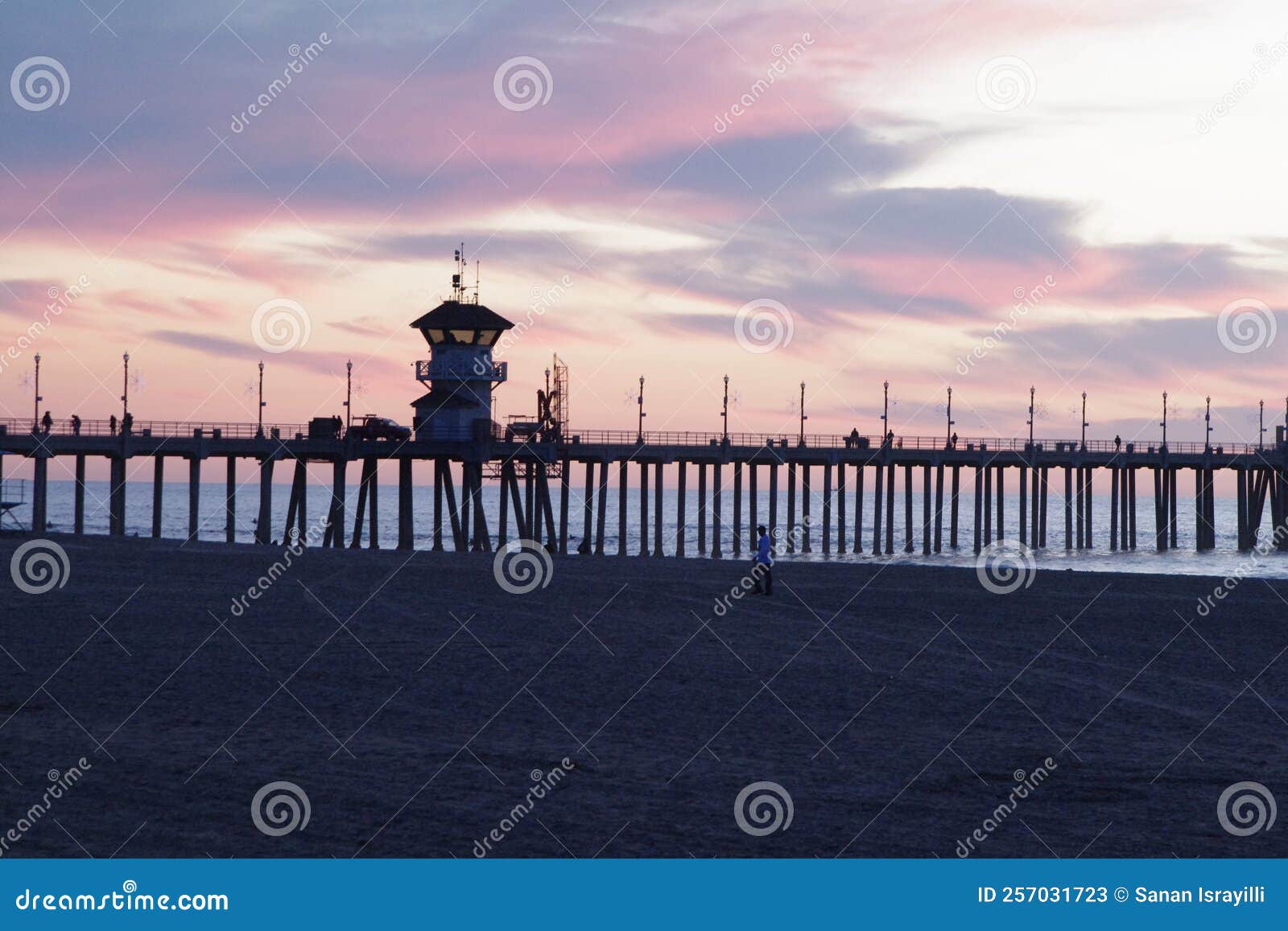 Huntington Beach Pier at Sunset Stock Image Image of beauty, pier