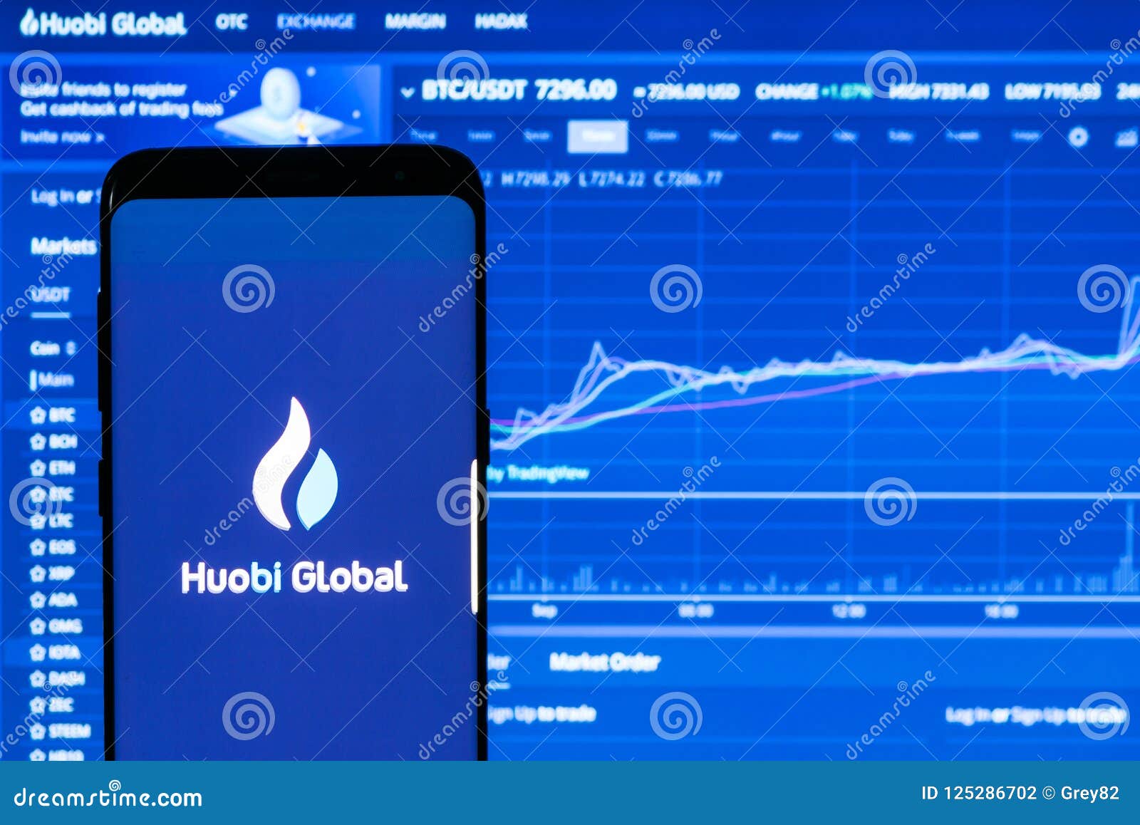 Huobi Global Application Running On Smartphone. Editorial ...