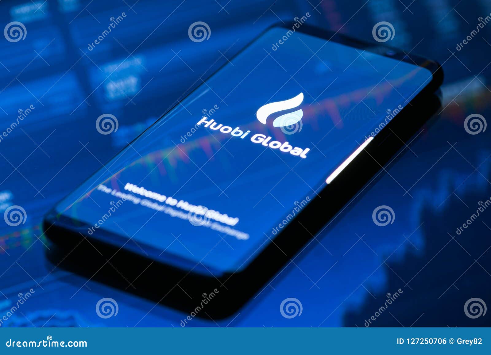 Huobi Global Mobile App Running On Smartphone. Editorial ...