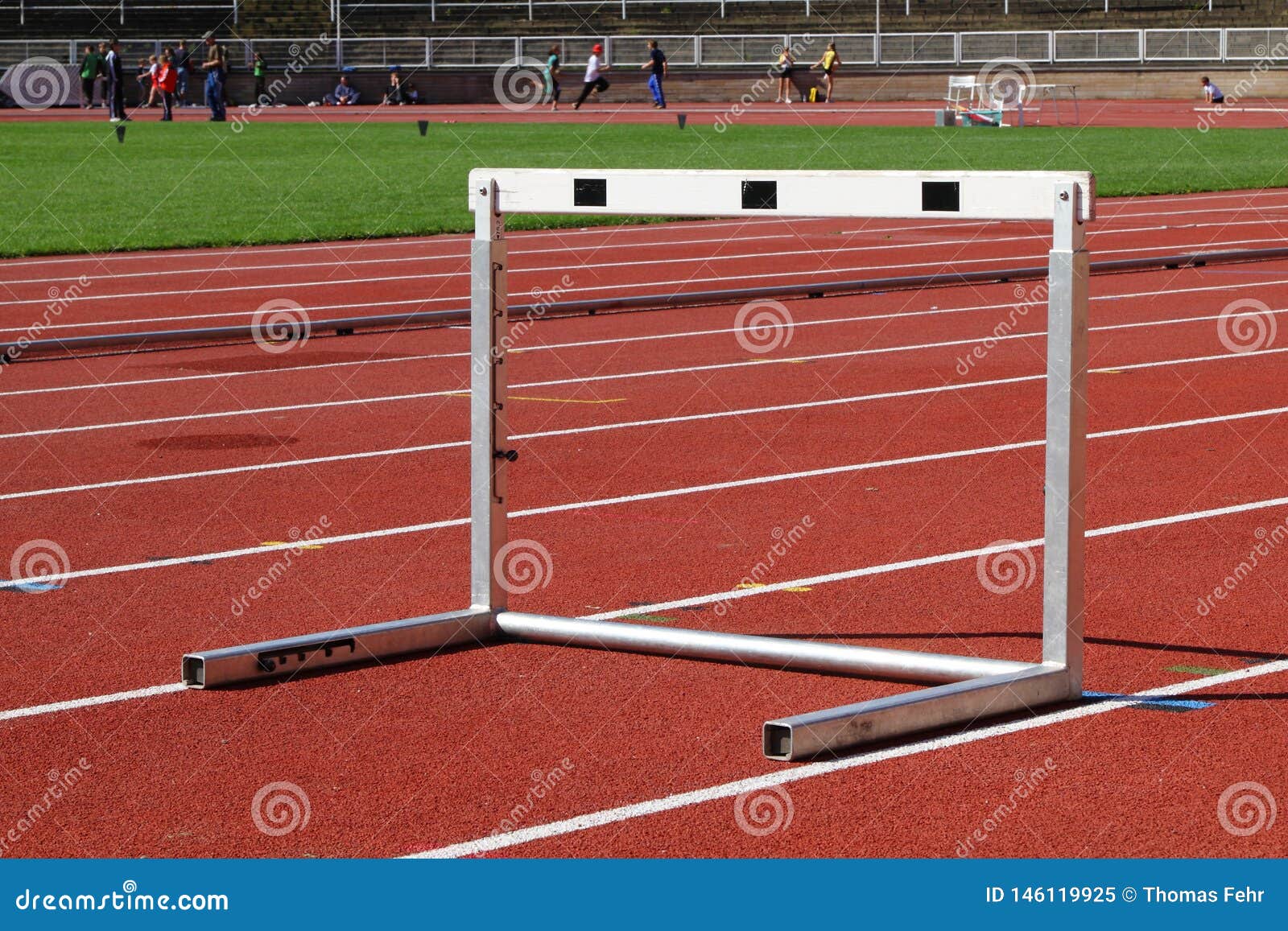Hurdles run in a line stock image. Image of sports, hurdle 146119925