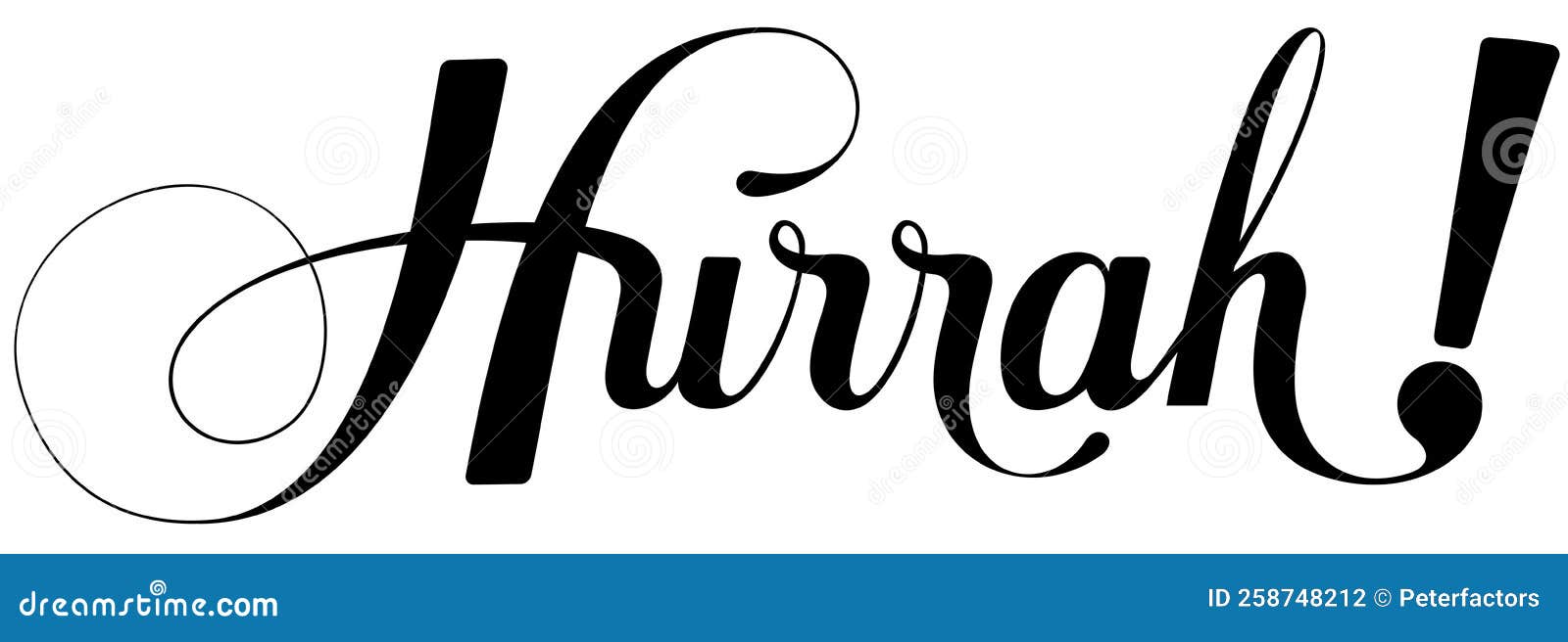 hurrah! - custom calligraphy text