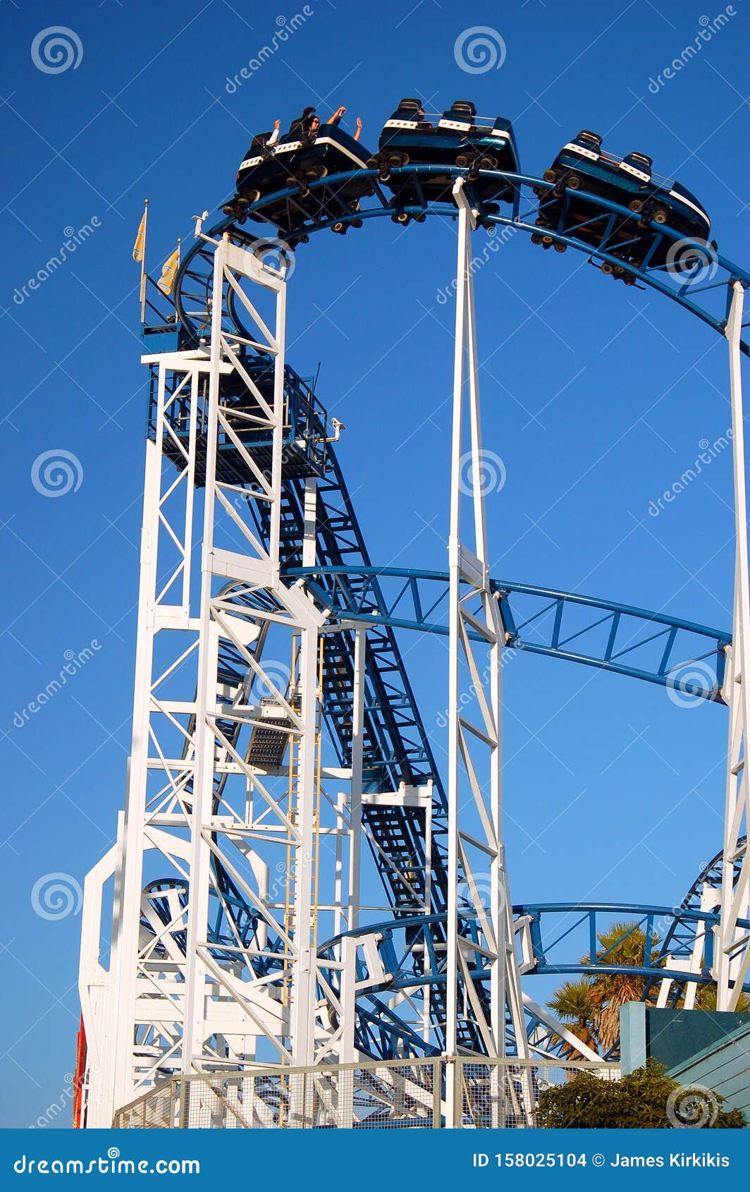 Hurricane Roller Coaster at Santa Cruz Stock Photo - Image of north ...