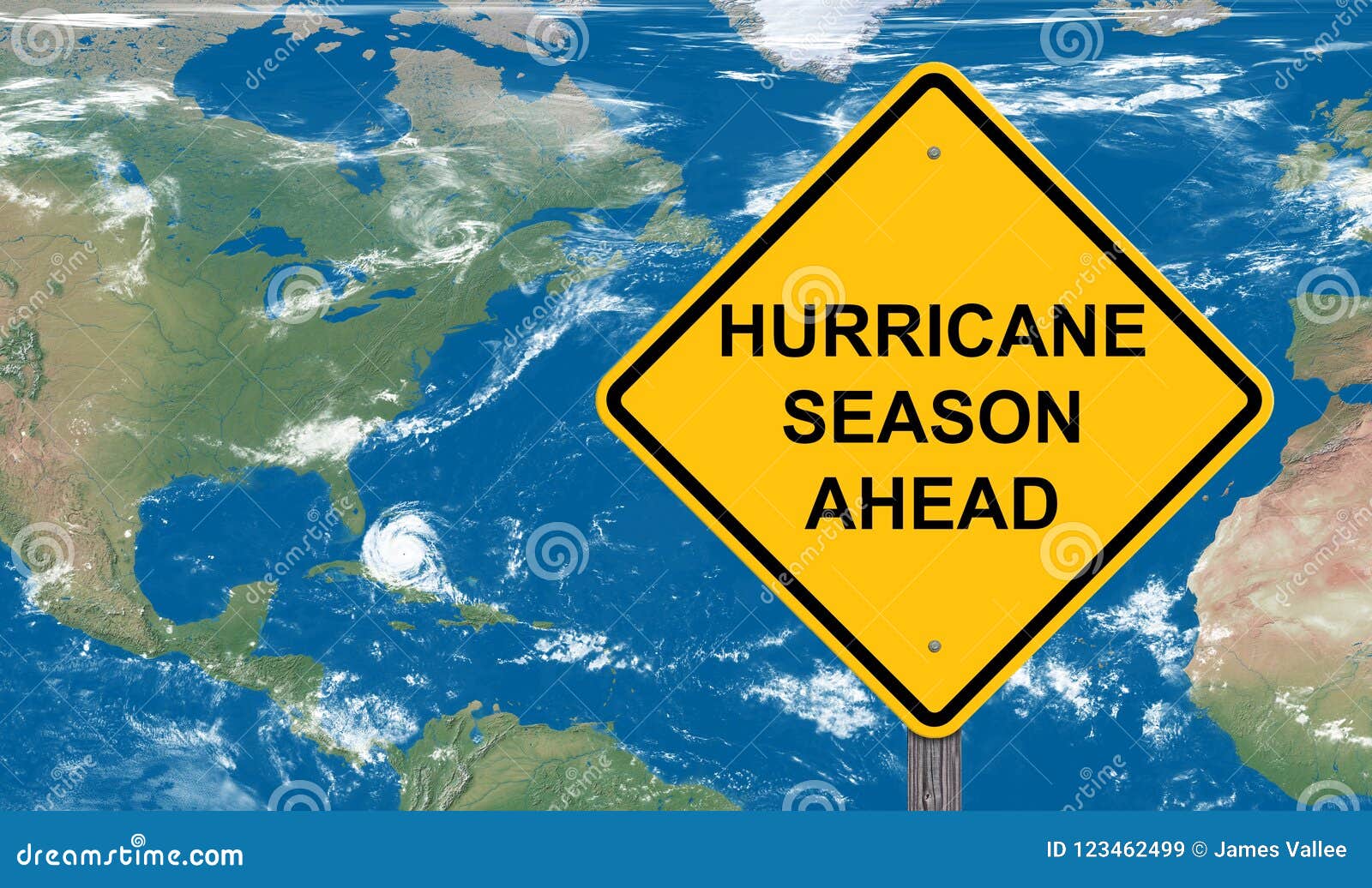 hurricane season ahead caution sign