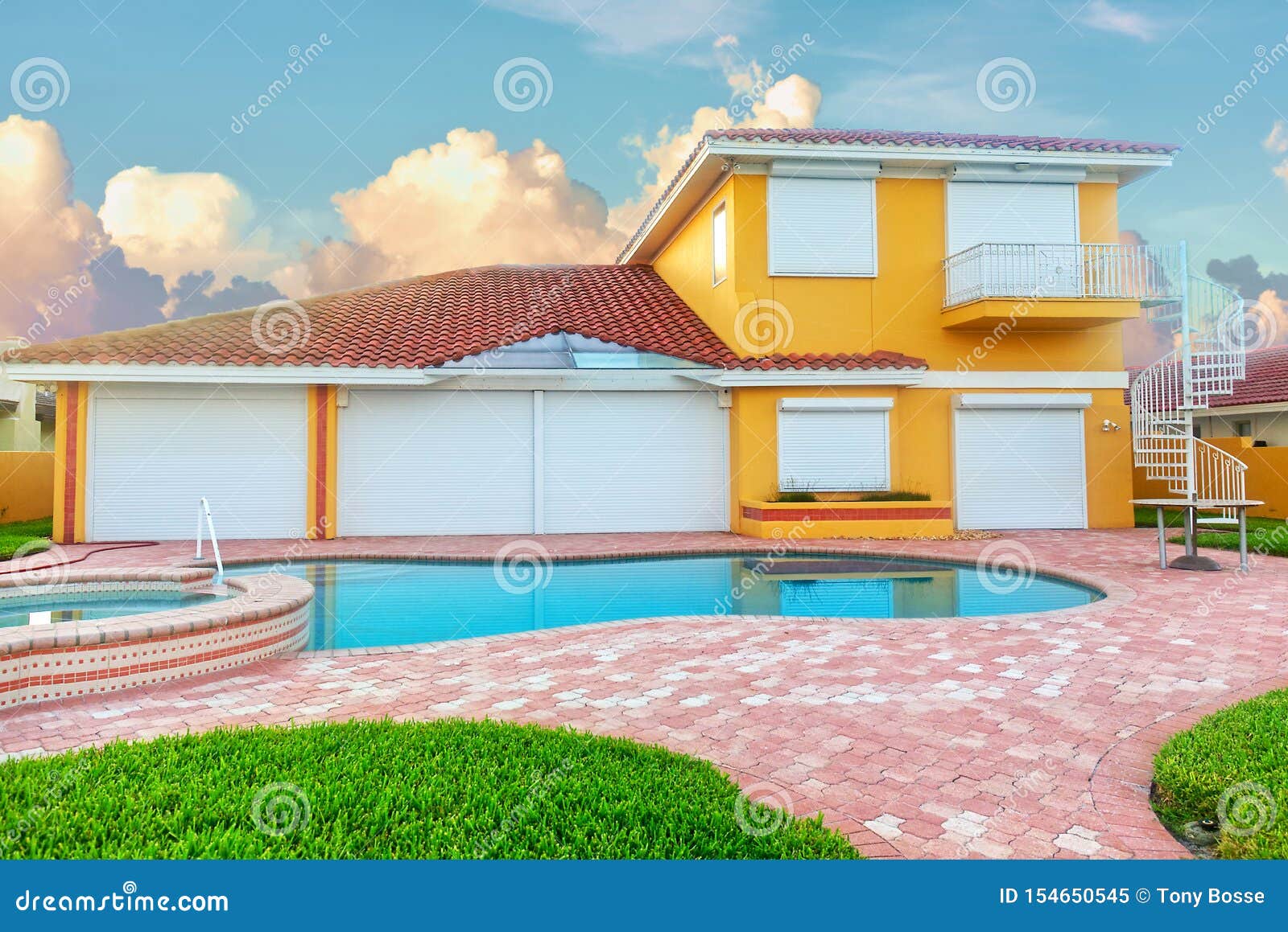 hurricane shutters on southern home