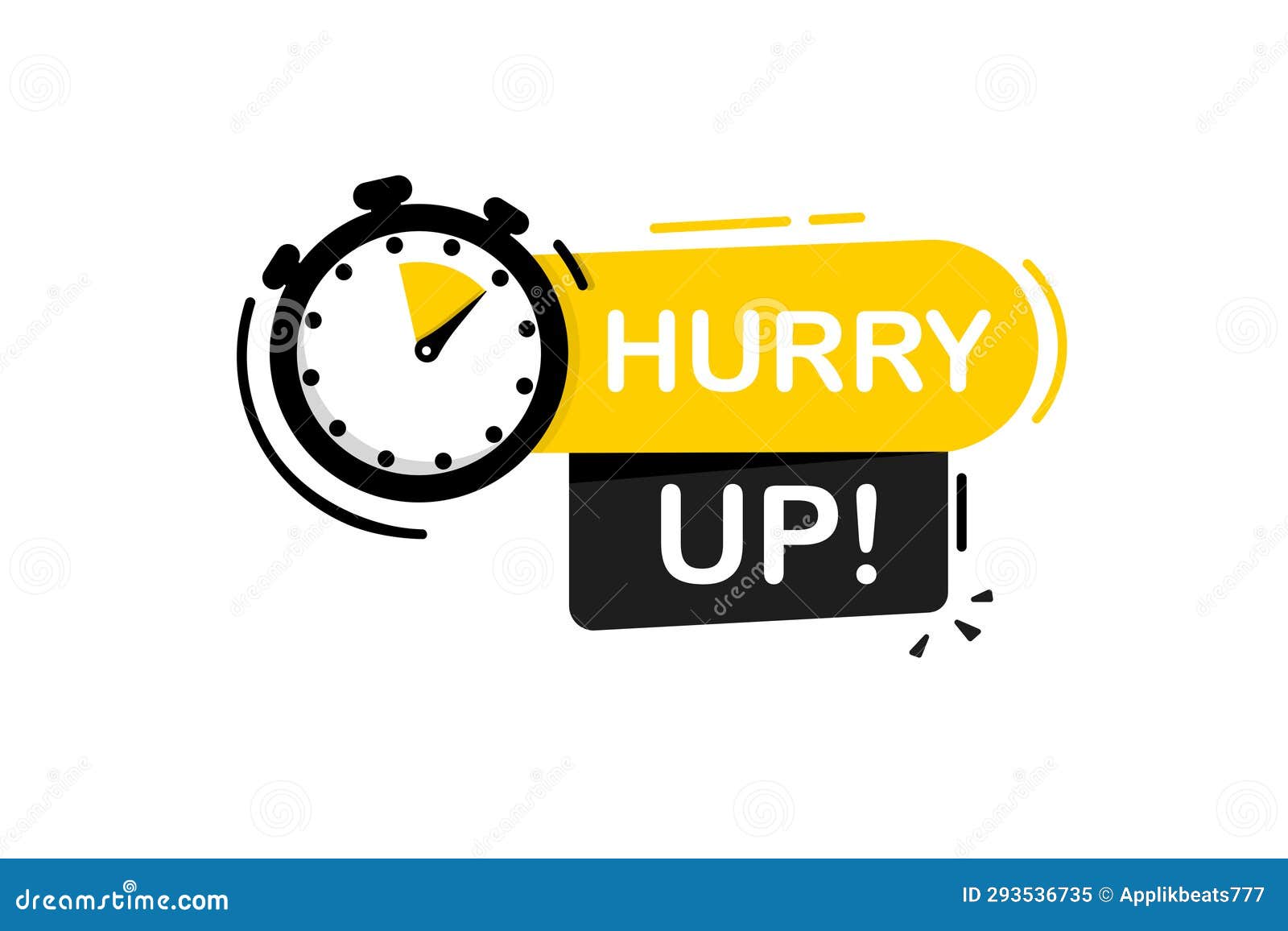 Hurry up label vector icon stock vector. Illustration of decoration -  293536735, image size:1600x1156