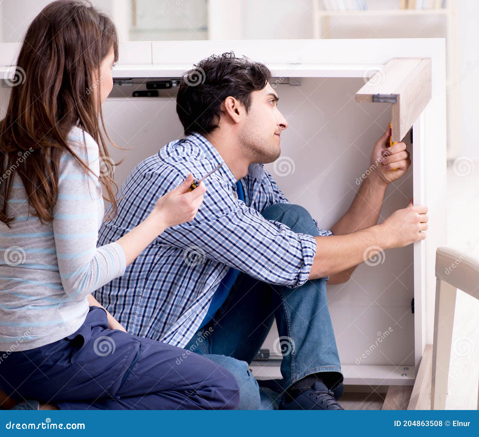 Husband Repairing Broken Table at Home Stock Photo Image of carpentry