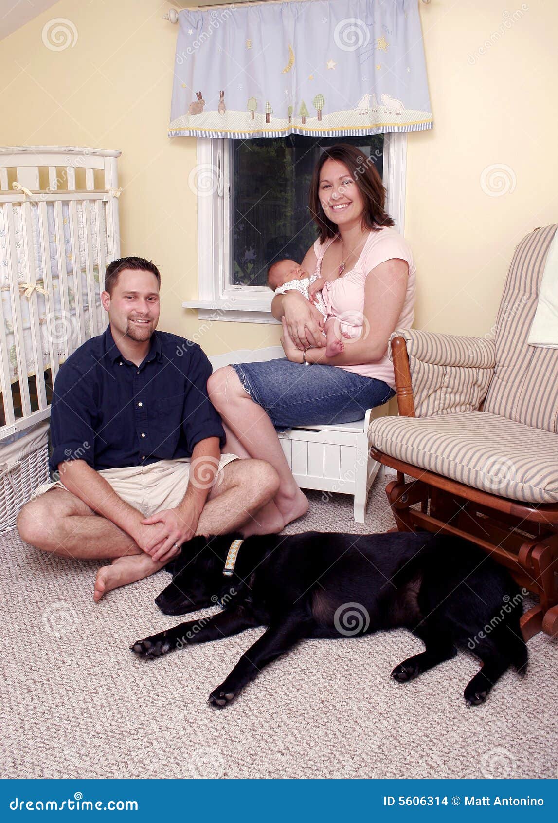 Husband wife and baby stoc image
