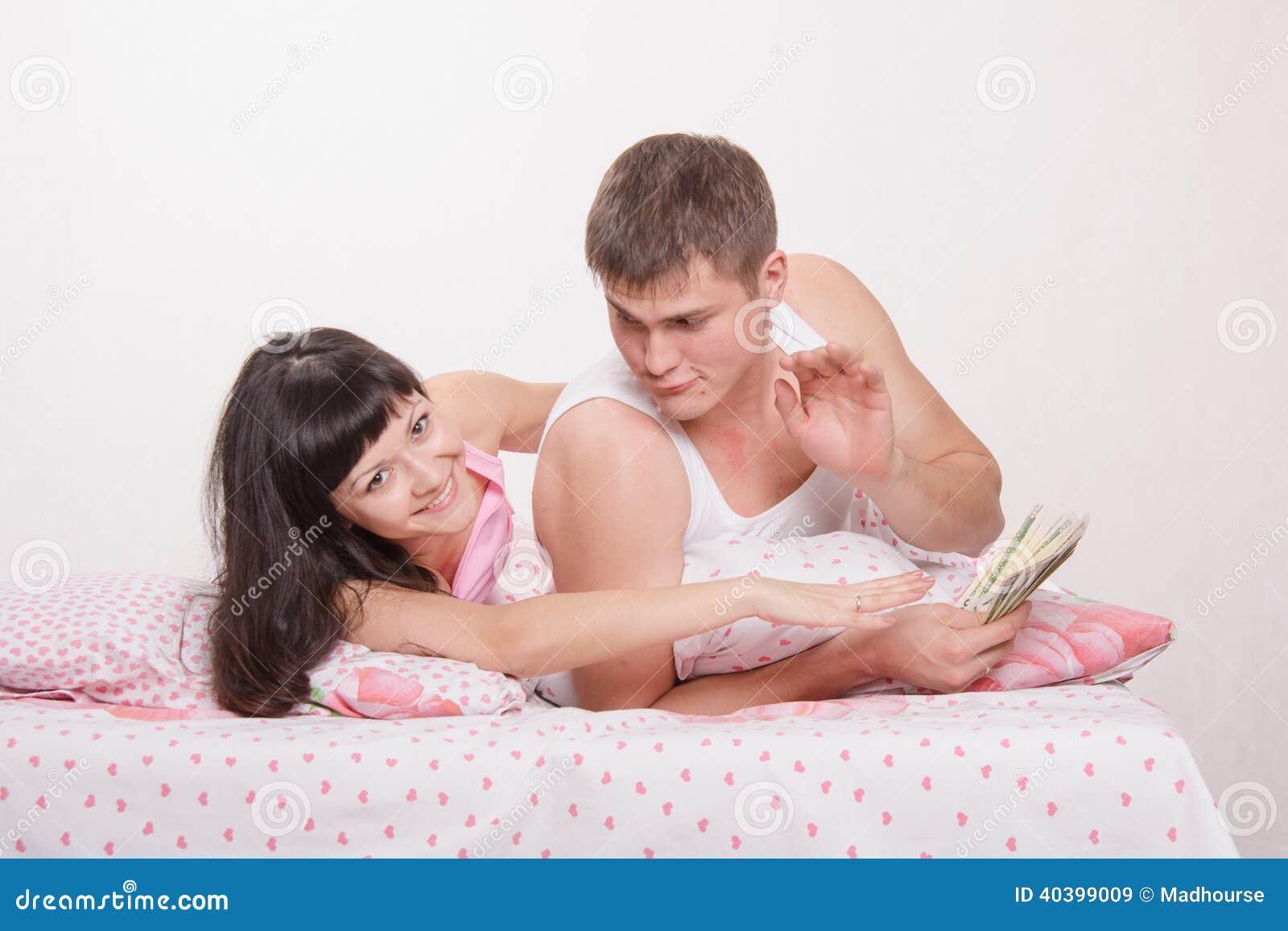 Husband and Wife Share Advance Stock Image - Image of greedy, dollar:  40399009