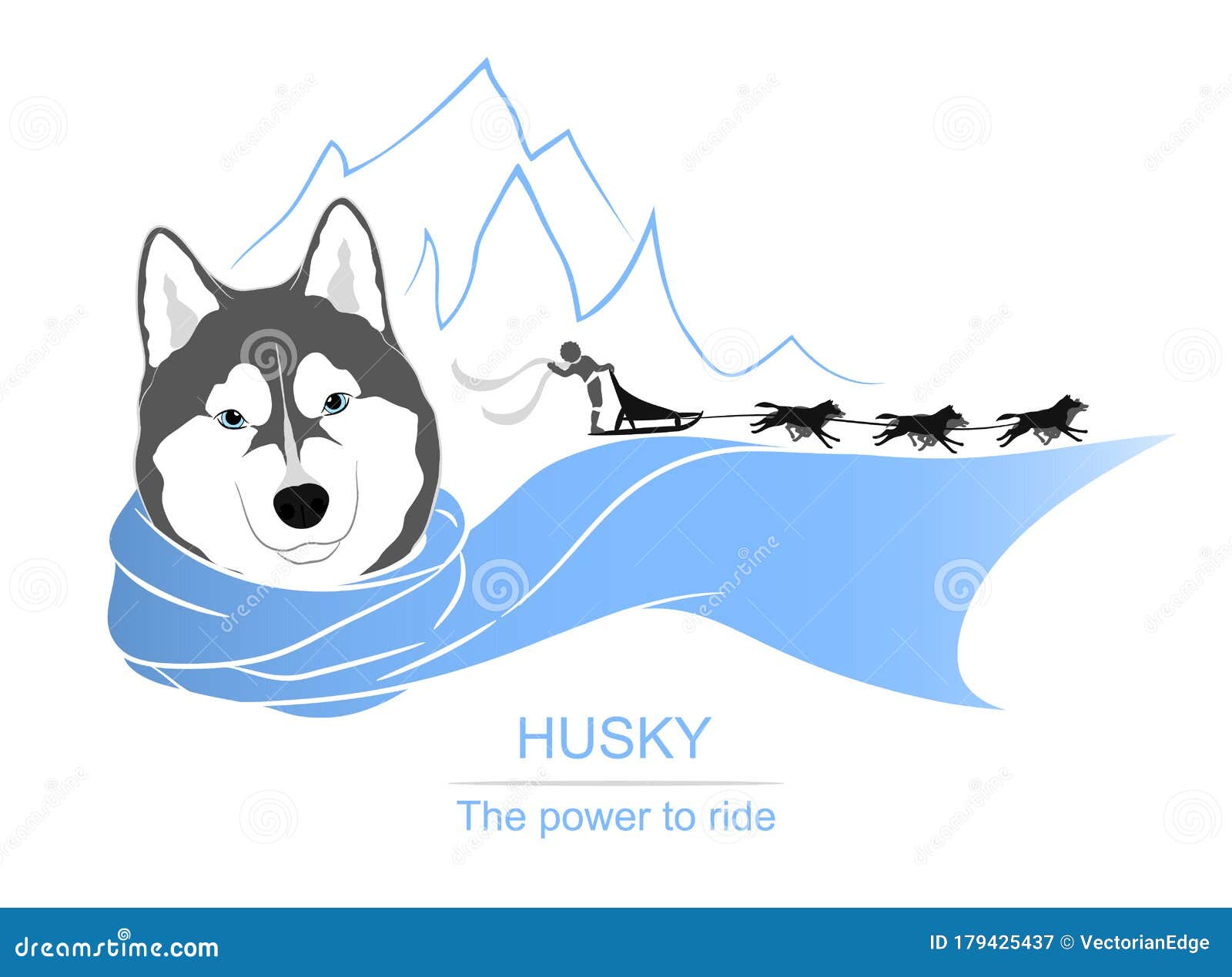 Husky Ride Logo Template stock vector. Illustration of competition