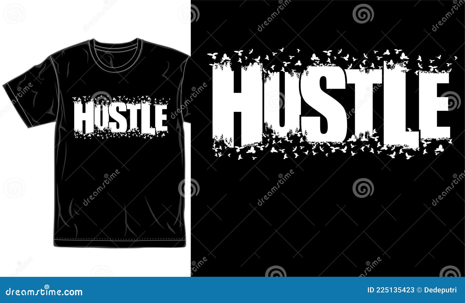 Hustle Motivational Quotes T Shirt Design Graphic Vector Stock Vector ...