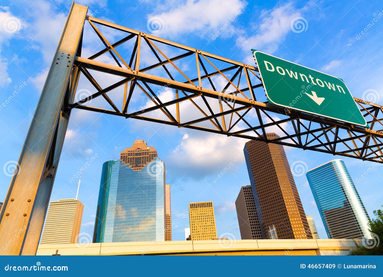 Huston Skyline Downtown from West Texas US Stock Image Image of