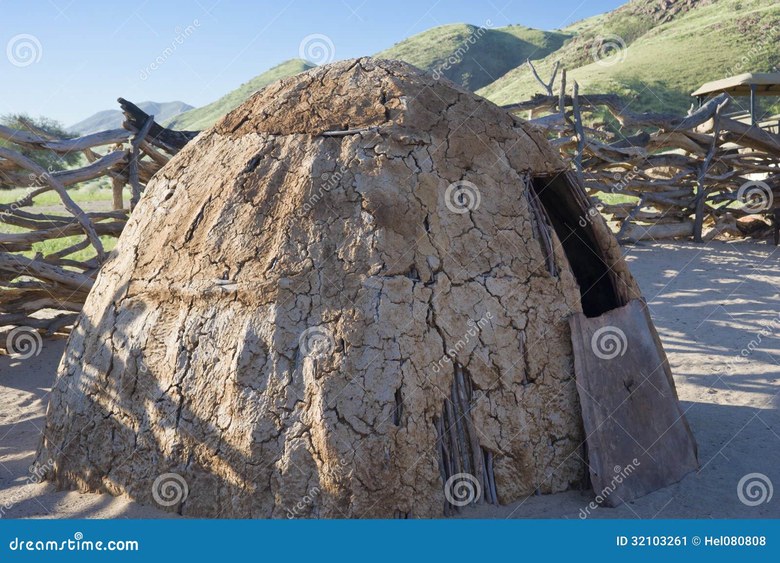 hut of the himba tribe in namibia